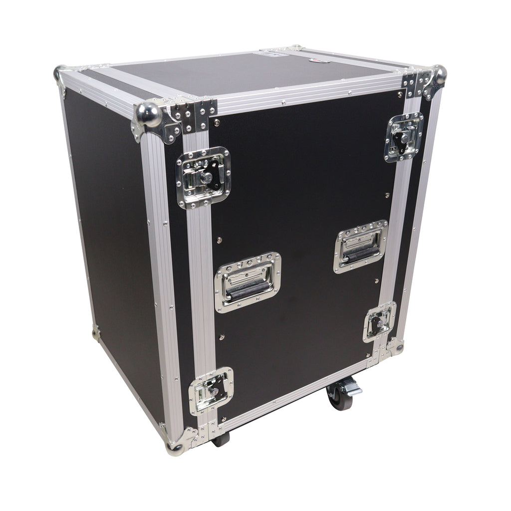 14U Vertical Amp Rack Mount Flight Case with Caster Wheels