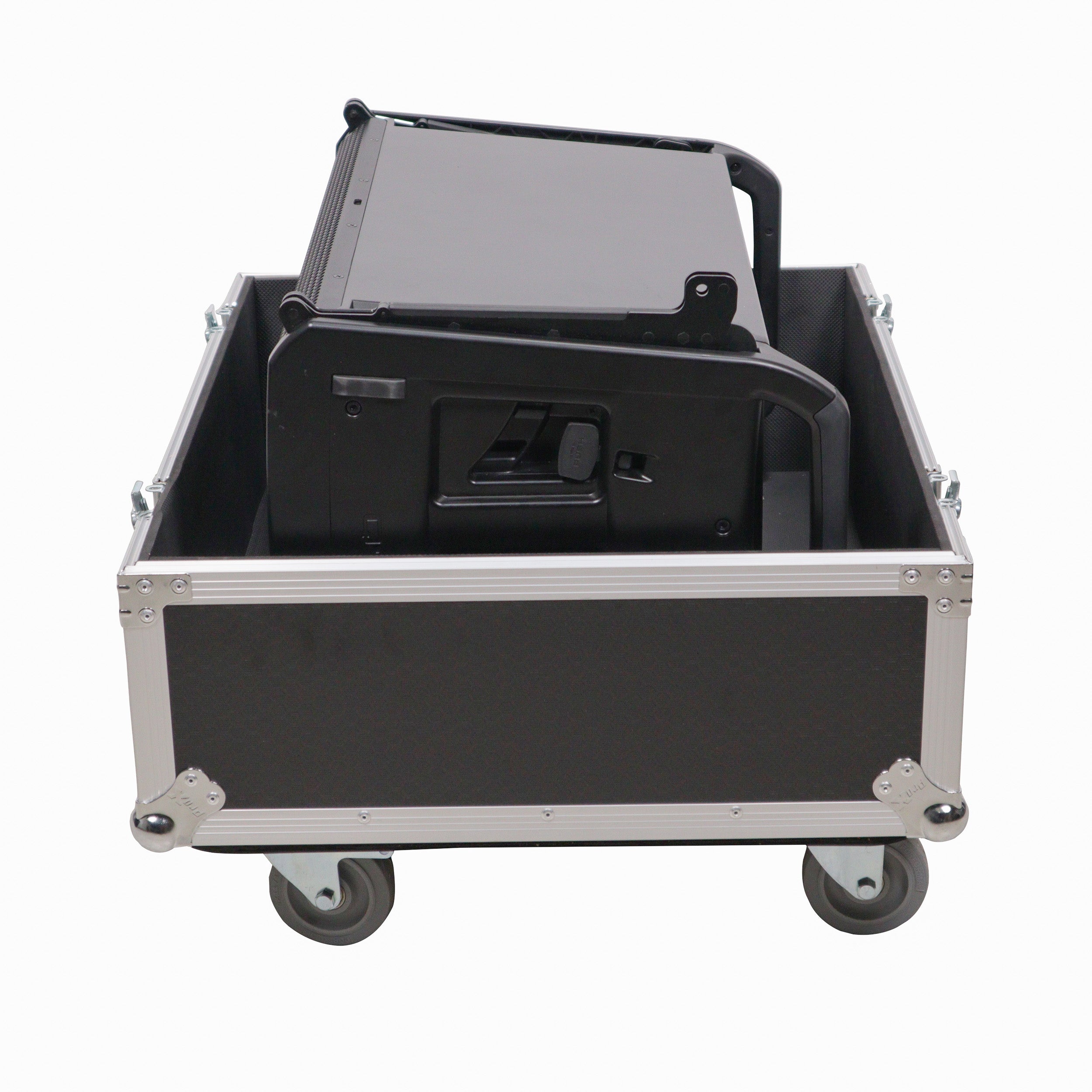 Universal ATA Speaker Flight Case for 2xQSC KLA12 LA112 FBT HORIZON VHA 112SA, Mackie DRM12A and similar sizes 30x26x22 in