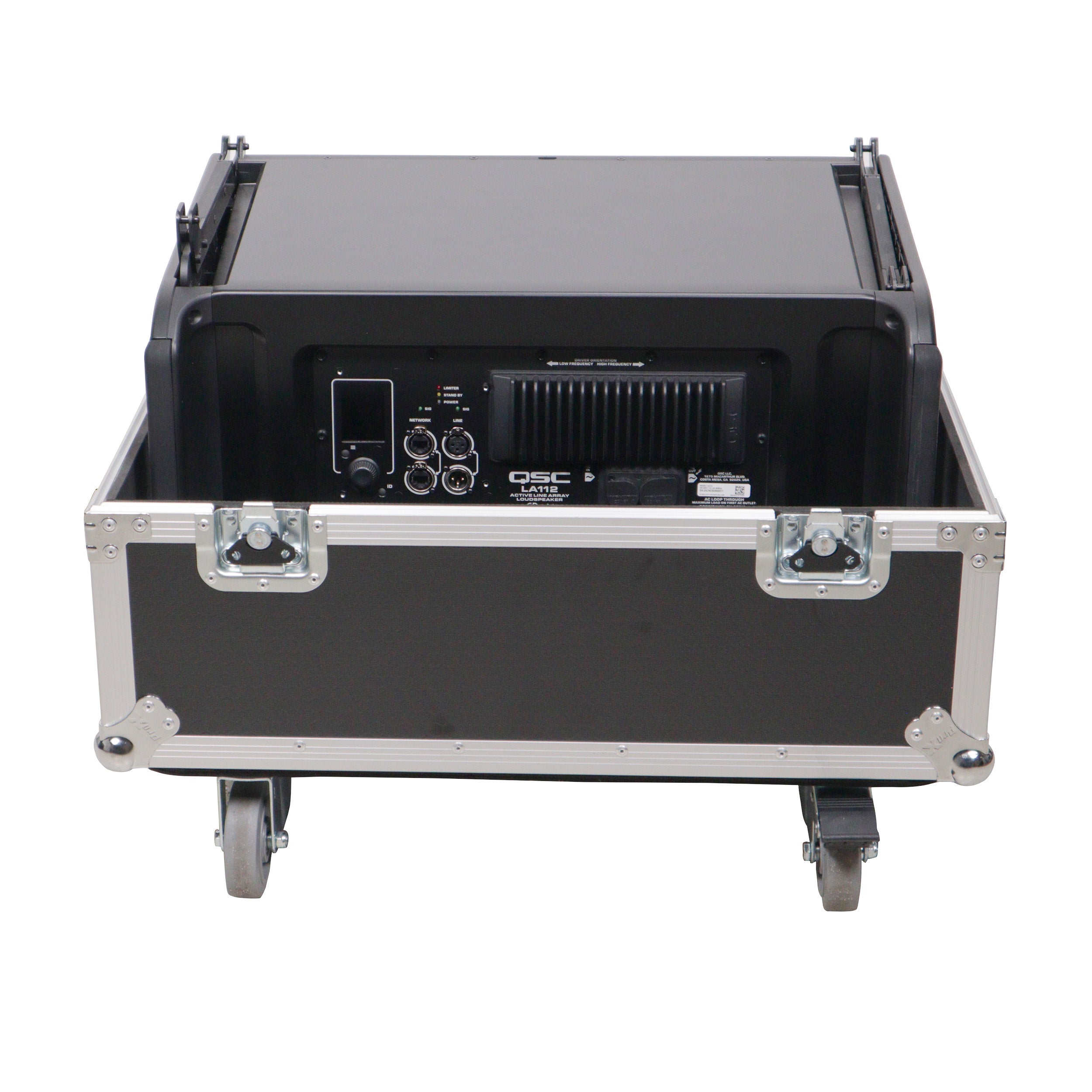 Universal ATA Speaker Flight Case for 2xQSC KLA12 LA112 FBT HORIZON VHA 112SA, Mackie DRM12A and similar sizes 30x26x22 in