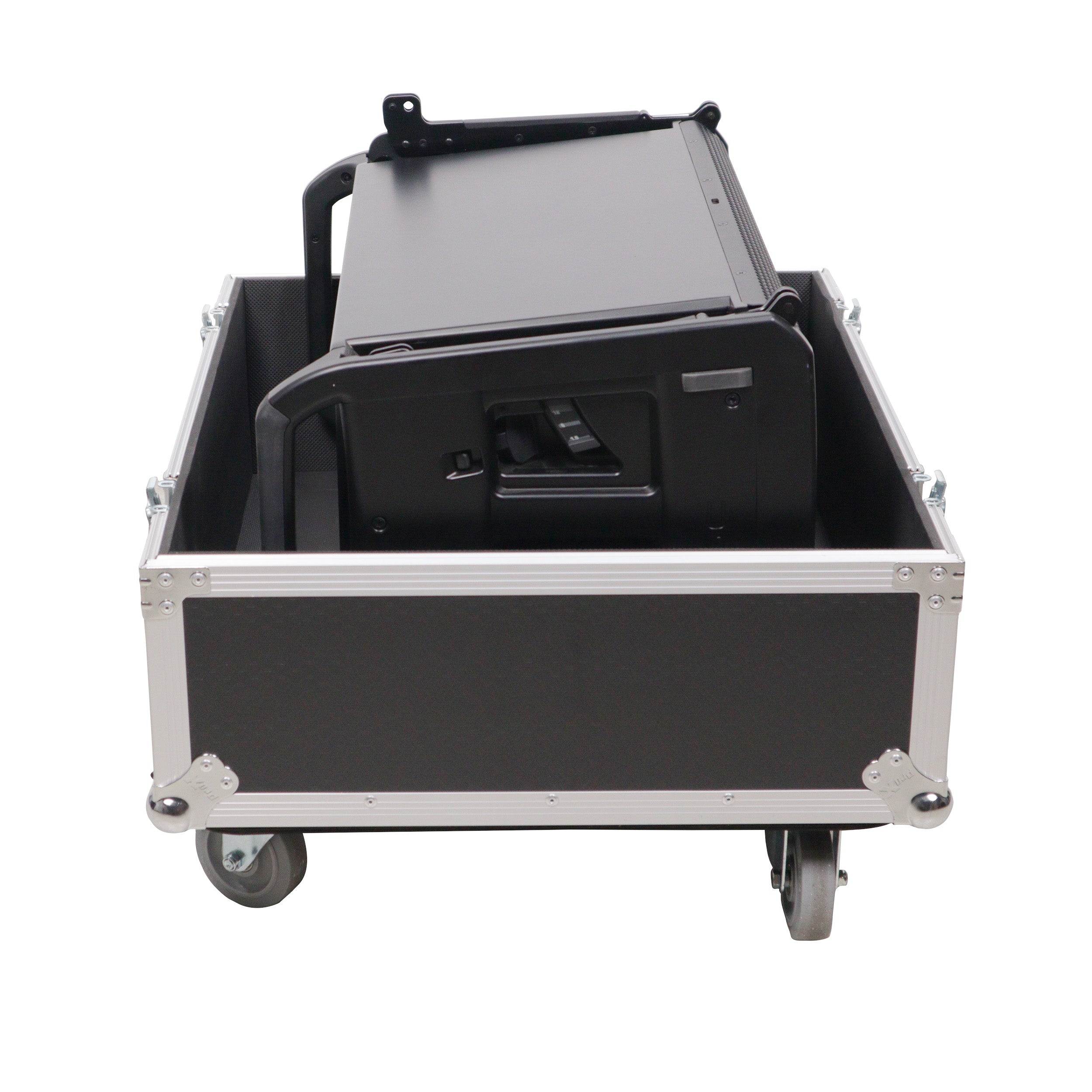 Universal ATA Speaker Flight Case for 2xQSC KLA12 LA112 FBT HORIZON VHA 112SA, Mackie DRM12A and similar sizes 30x26x22 in