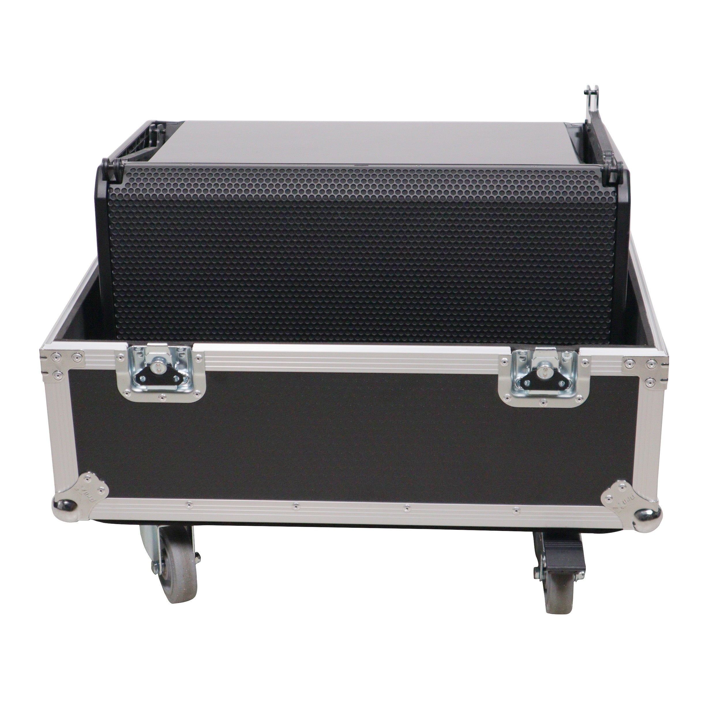 Universal ATA Speaker Flight Case for 2xQSC KLA12 LA112 FBT HORIZON VHA 112SA, Mackie DRM12A and similar sizes 30x26x22 in