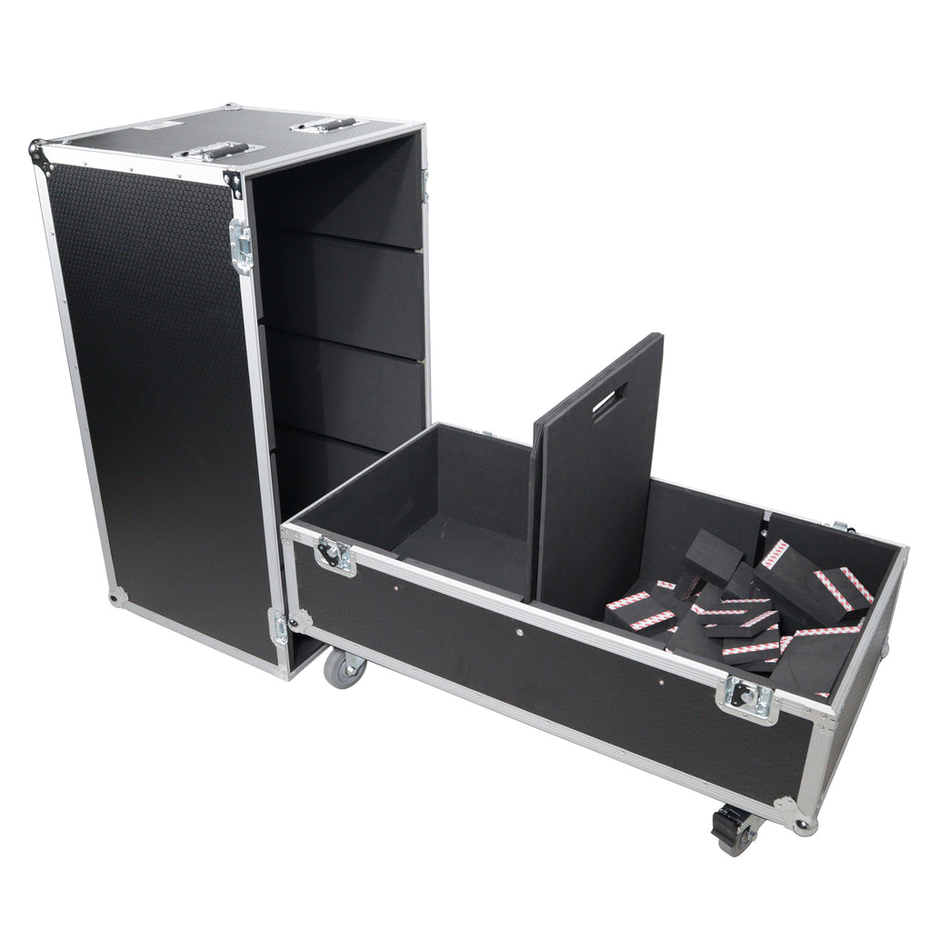 Universal Dual Speaker Flight Case Fits (2) QSC KLA12 LA112 EV ETX12P - 25x17x15 in.
