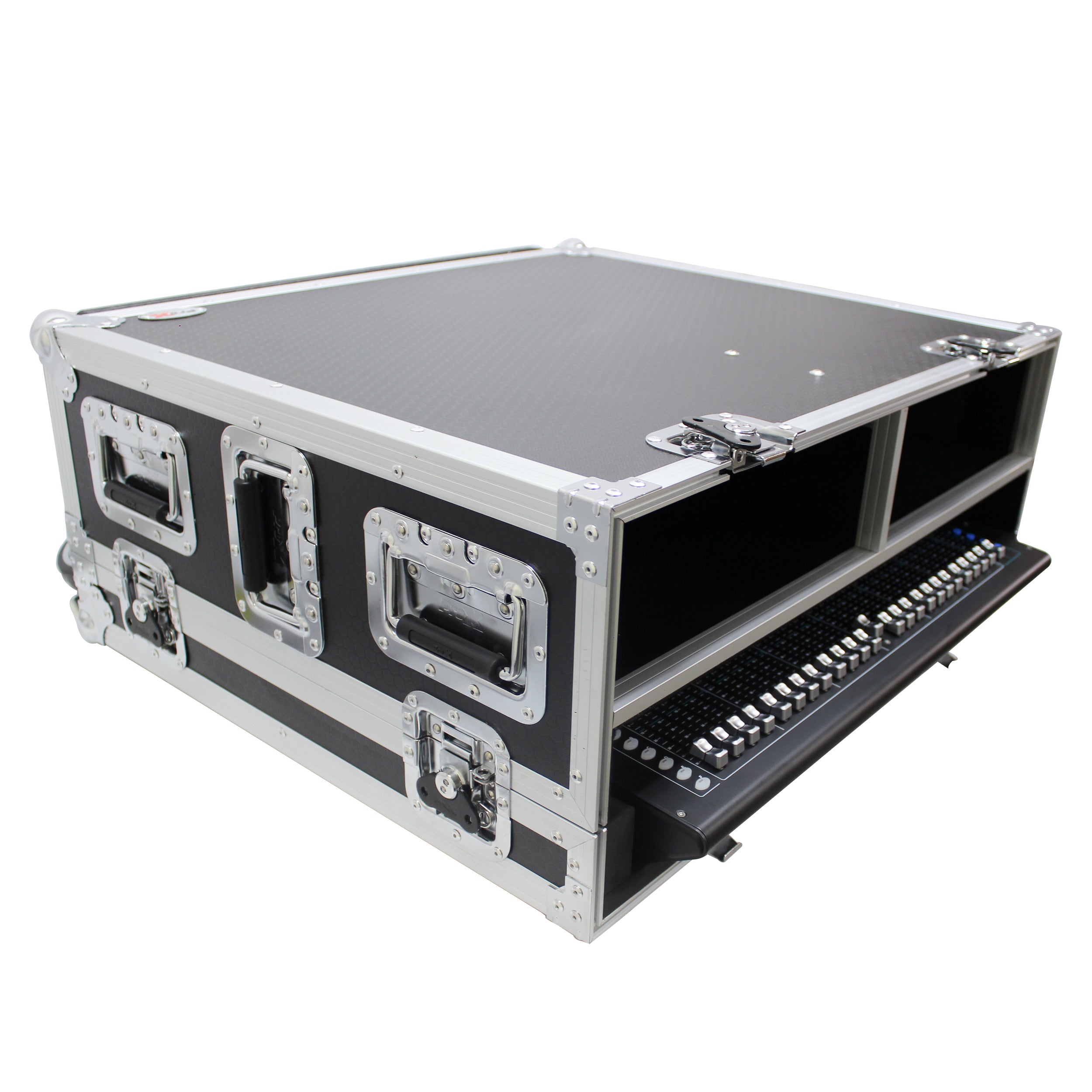 ATA Digital Audio Mixer Flight Case for Allen & Heath SQ5 Console with Doghouse compartment and Caster wheels