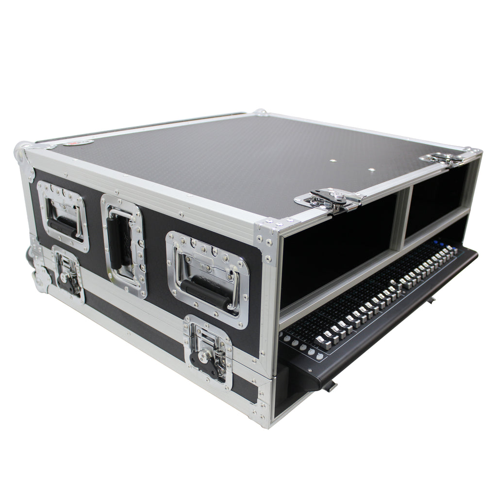 ATA Digital Audio Mixer Flight Case for Allen & Heath SQ6 Console with Doghouse compartment and Caster wheels