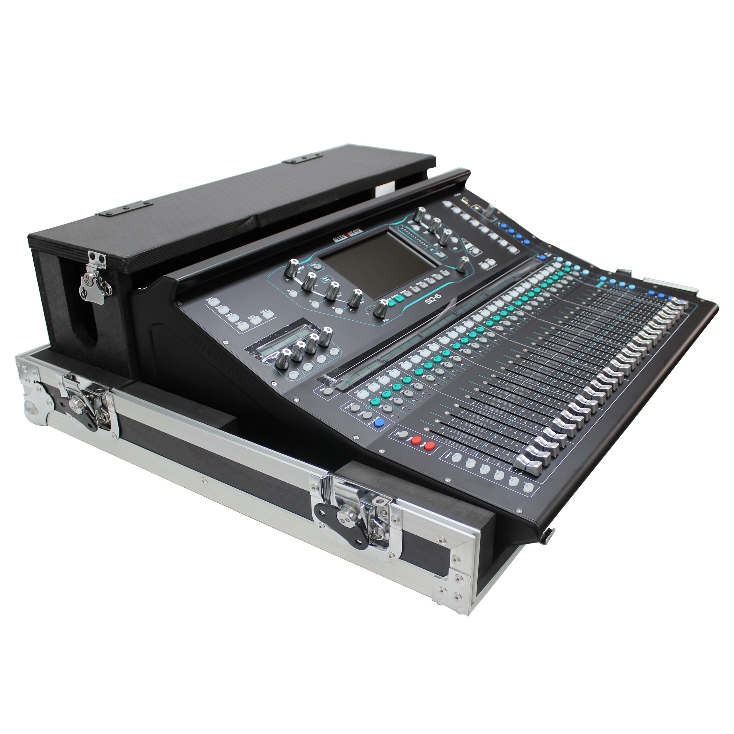 ATA Digital Audio Mixer Flight Case for Allen & Heath SQ7 Console with Doghouse compartment and Caster wheels