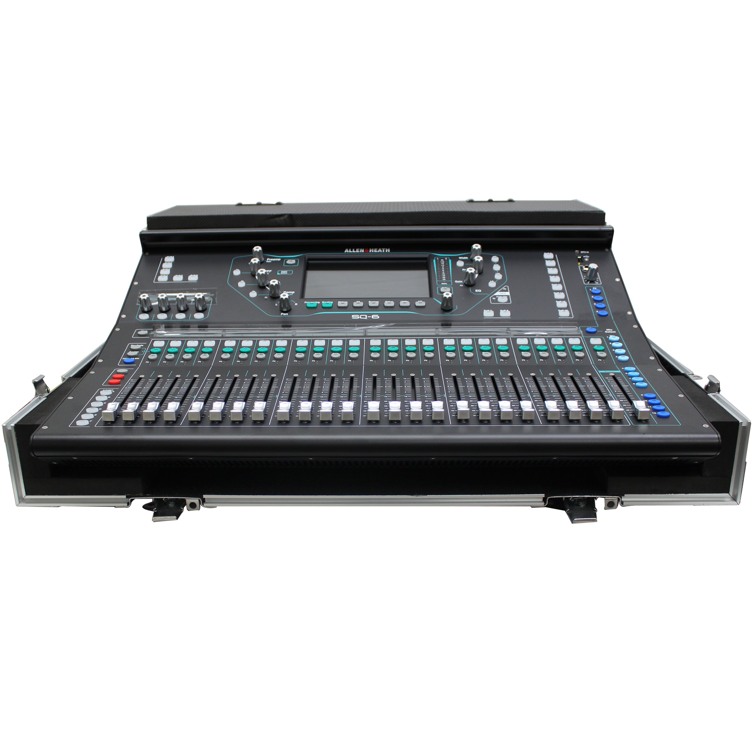 ATA Digital Audio Mixer Flight Case for Allen & Heath SQ6 Console with Doghouse compartment and Caster wheels