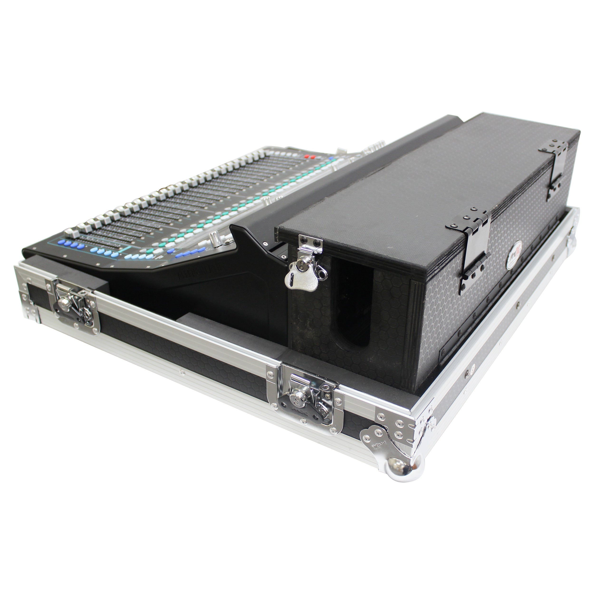 ATA Digital Audio Mixer Flight Case for Allen & Heath SQ5 Console with Doghouse compartment and Caster wheels