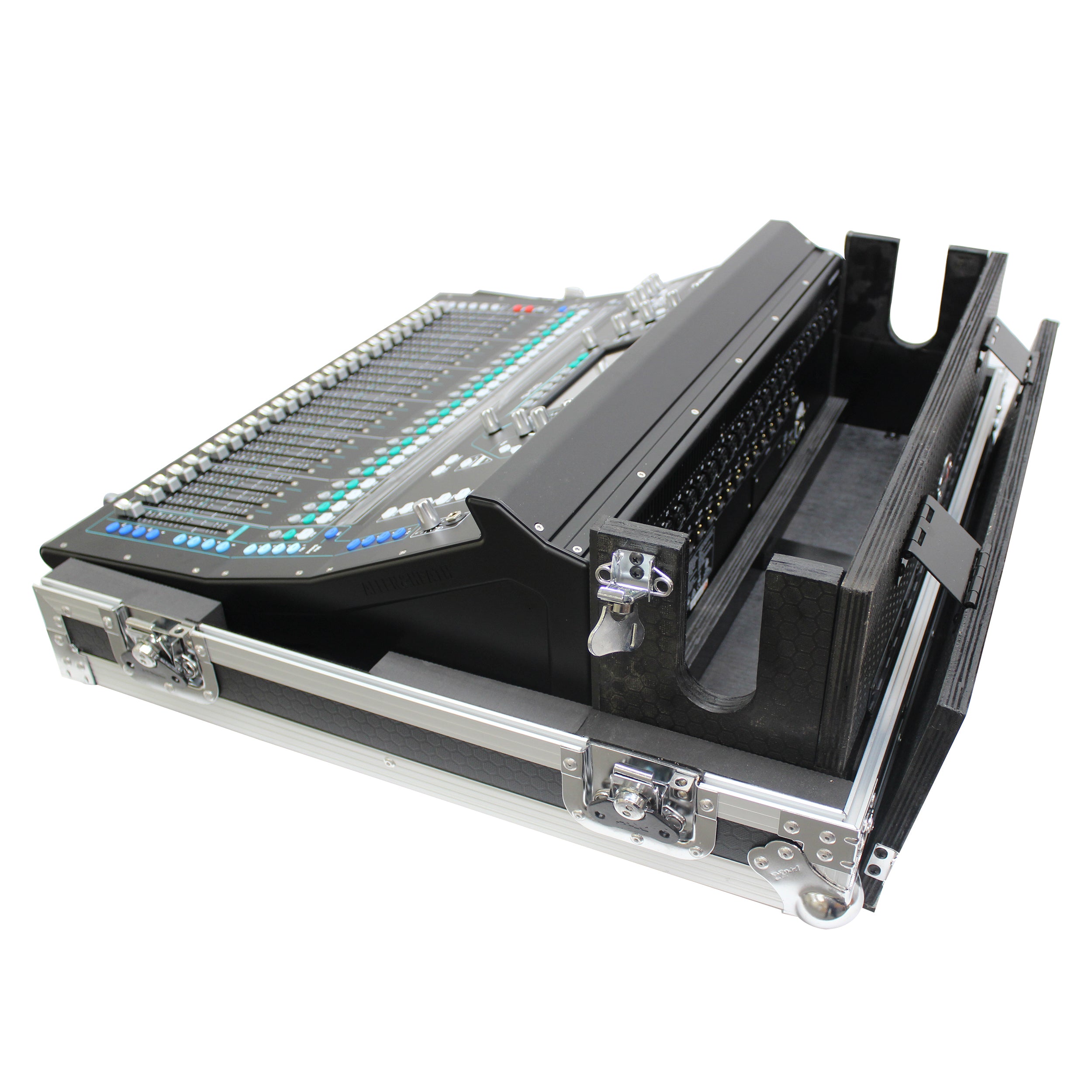 ATA Digital Audio Mixer Flight Case for Allen & Heath SQ5 Console with Doghouse compartment and Caster wheels