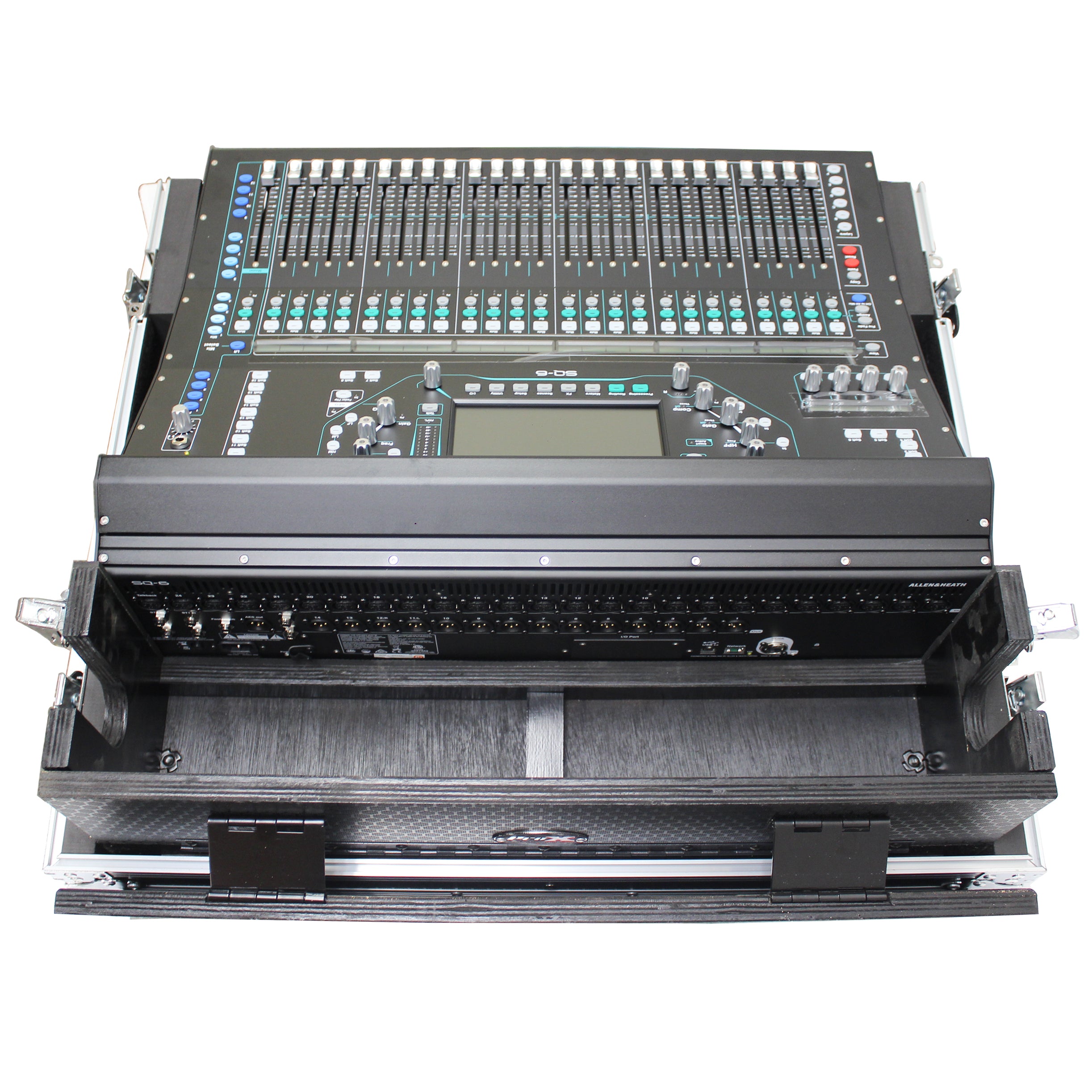ATA Digital Audio Mixer Flight Case for Allen & Heath SQ5 Console with Doghouse compartment and Caster wheels