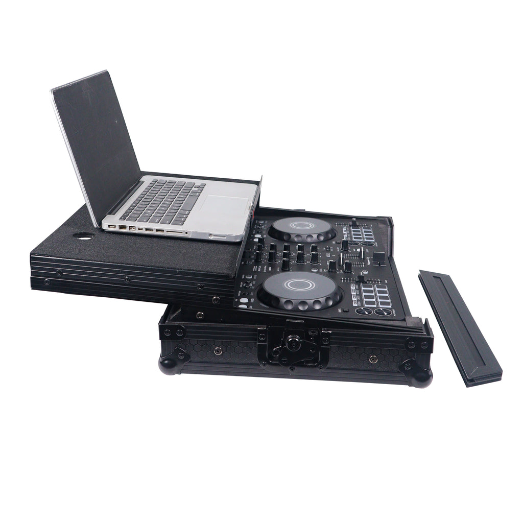 ATA Flight Road Case For Pioneer DDJ-FLX4 DDJ-SB3 DDJ-400 DJ Controller with Laptop Shelf - Black Finish