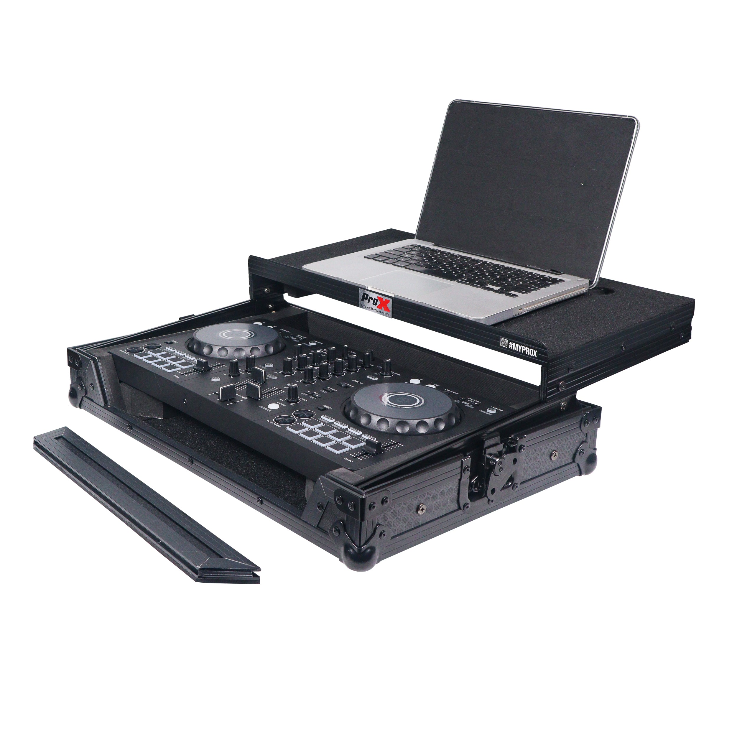 ATA Flight Road Case For Pioneer DDJ-FLX4 DDJ-SB3 DDJ-400 DJ Controller with Laptop Shelf - Black Finish