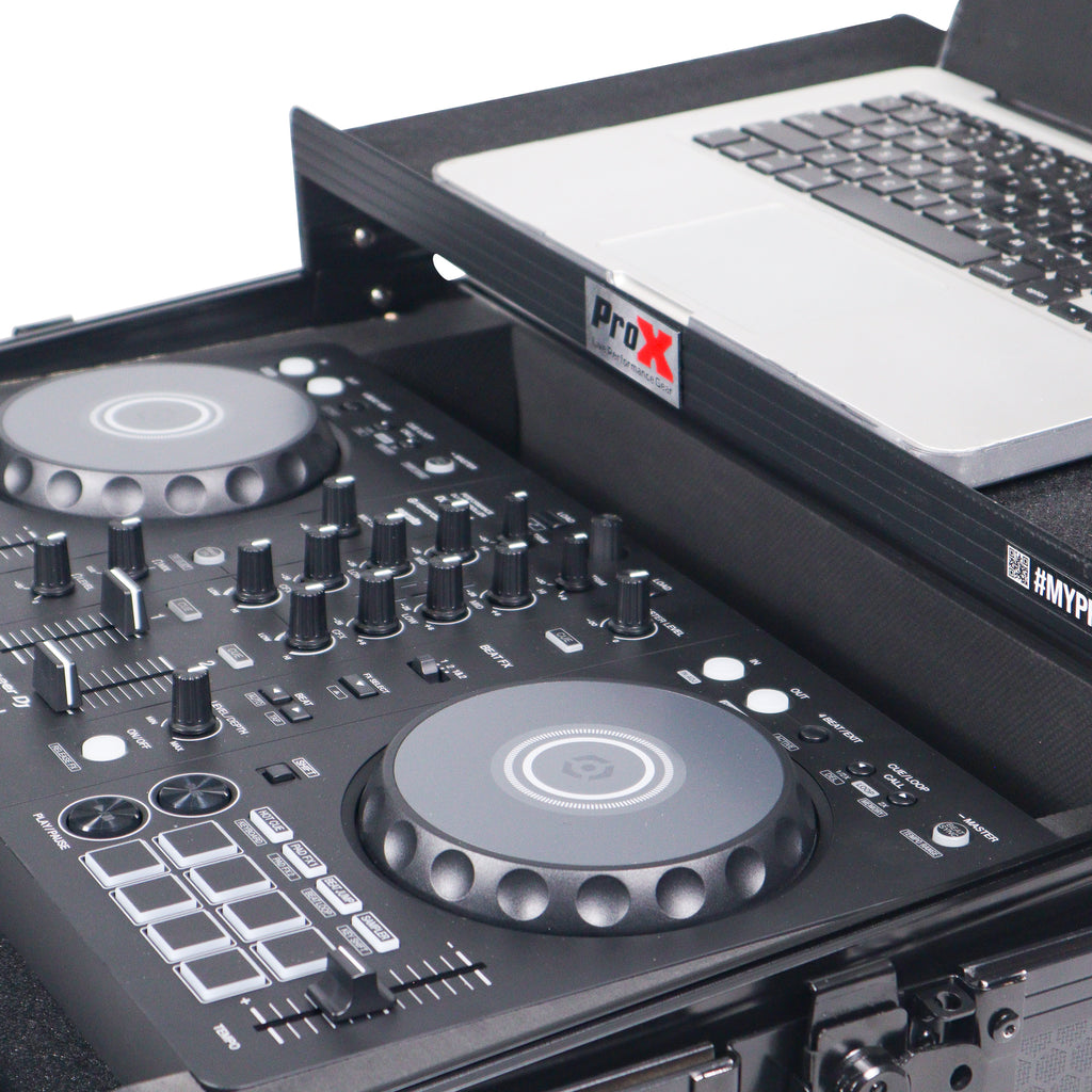 ATA Flight Road Case For Pioneer DDJ-FLX4 DDJ-SB3 DDJ-400 DJ Controller with Laptop Shelf - Black Finish