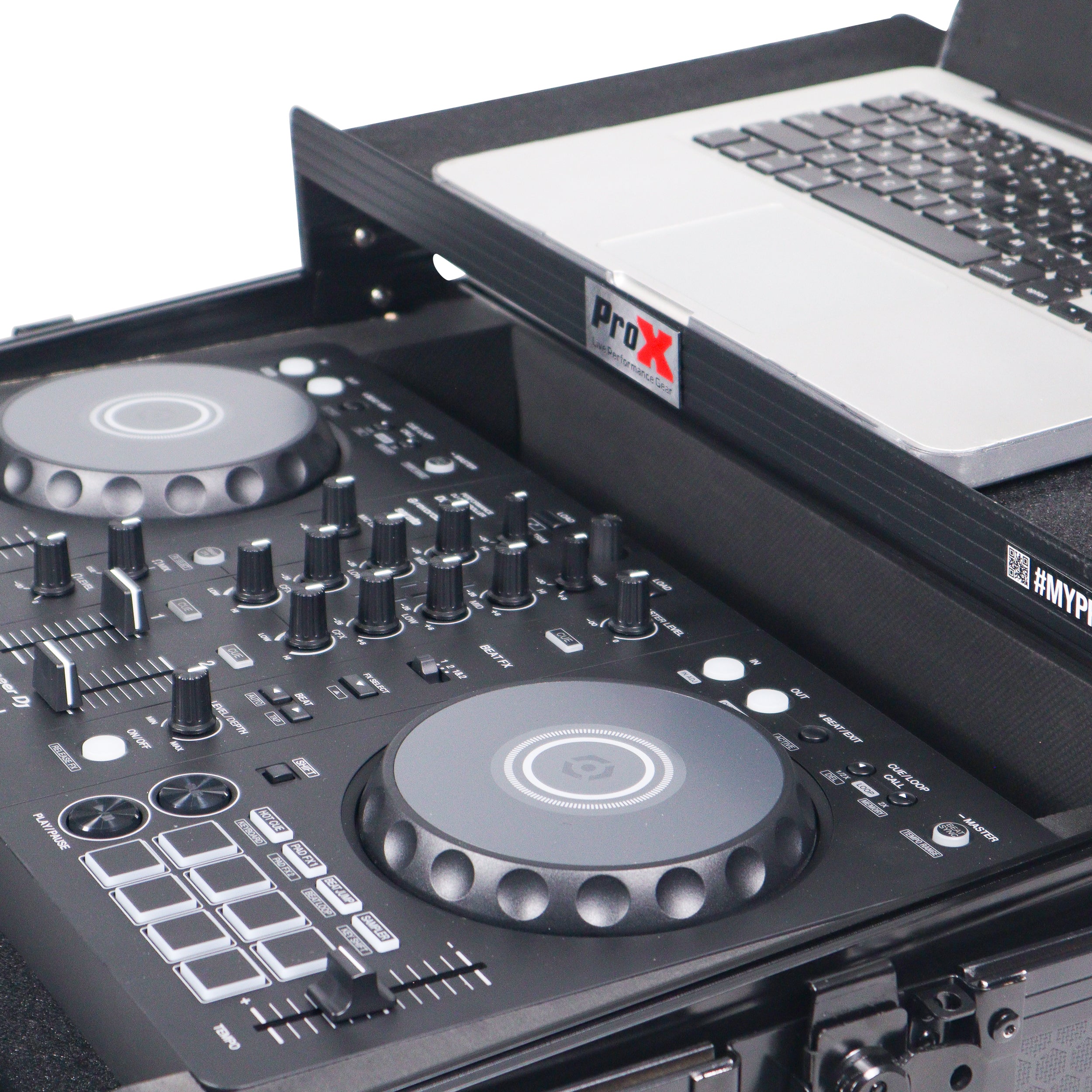 ATA Flight Road Case For Pioneer DDJ-FLX4 DDJ-SB3 DDJ-400 DJ Controller with Laptop Shelf - Black Finish