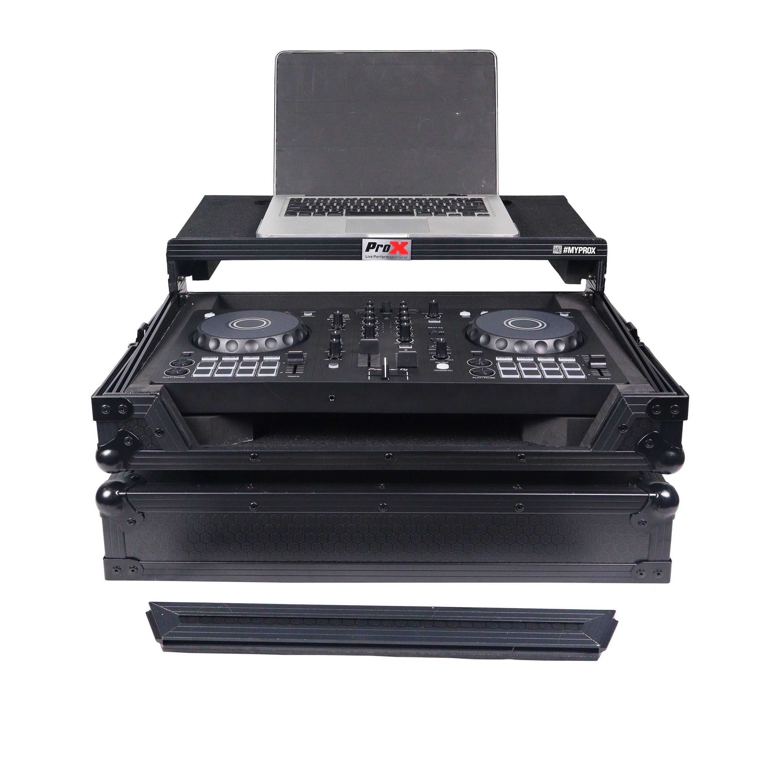 ATA Flight Road Case For Pioneer DDJ-FLX4 DDJ-SB3 DDJ-400 DJ Controller with Laptop Shelf - Black Finish