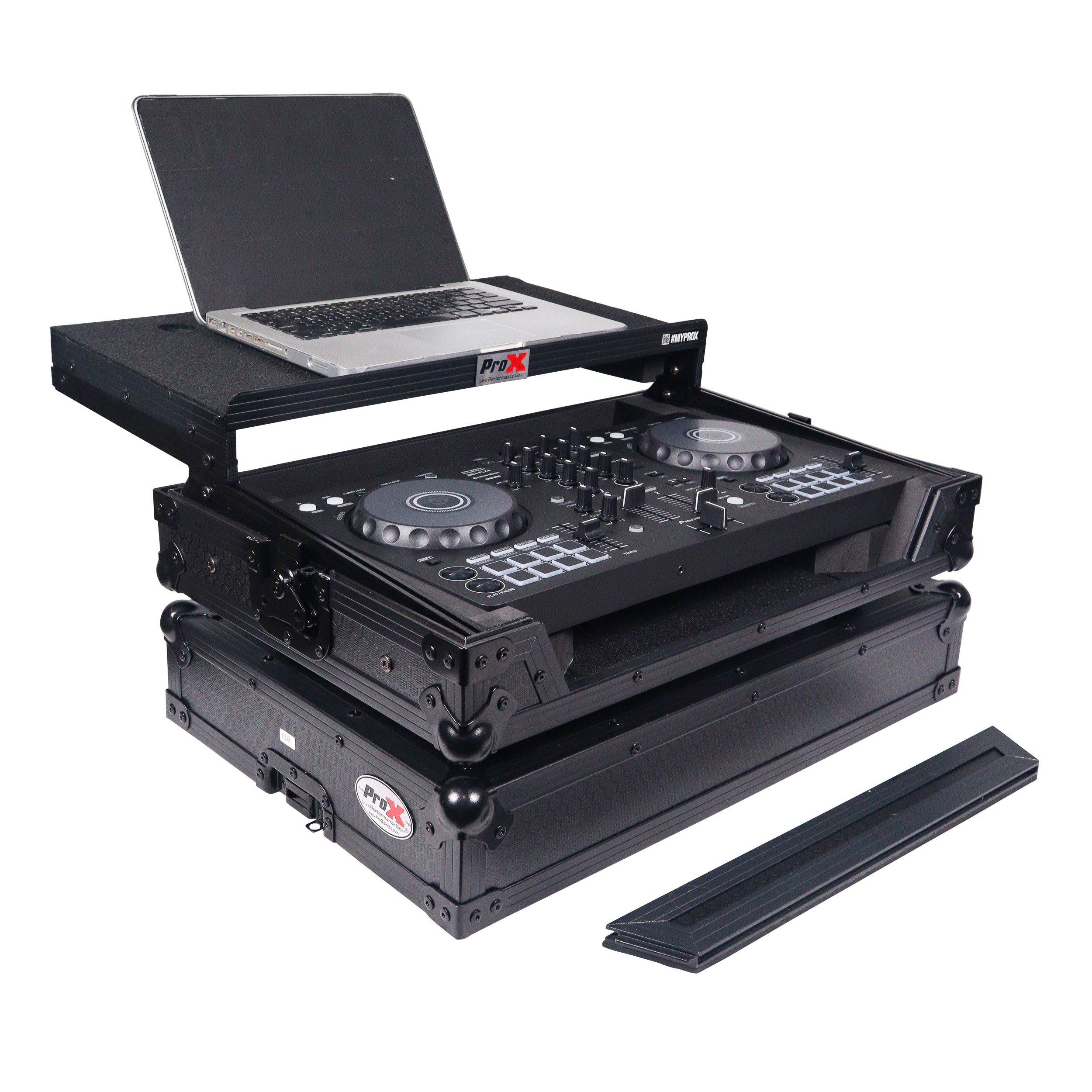 ATA Flight Road Case For Pioneer DDJ-FLX4 DDJ-SB3 DDJ-400 DJ Controller with Laptop Shelf - Black Finish