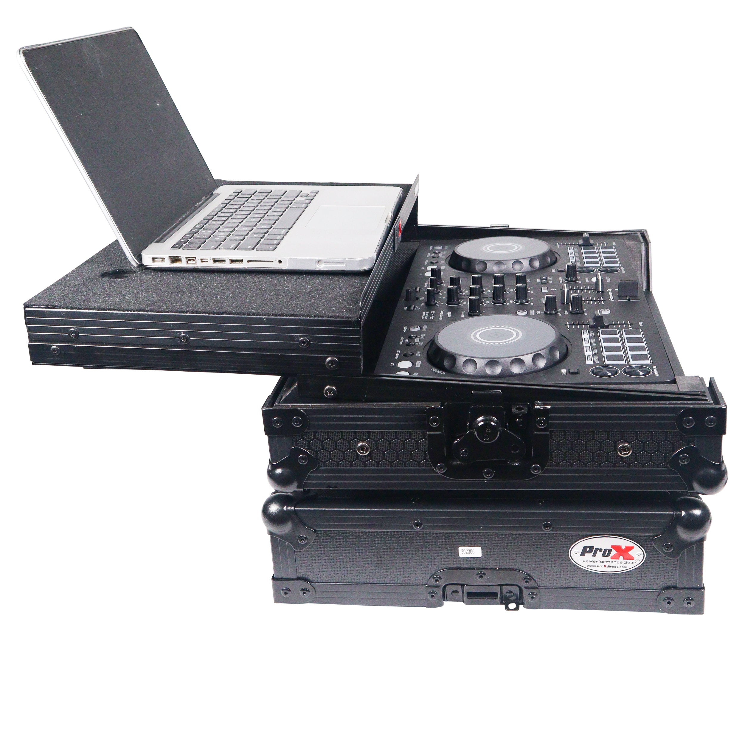 ATA Flight Road Case For Pioneer DDJ-FLX4 DDJ-SB3 DDJ-400 DJ Controller with Laptop Shelf - Black Finish