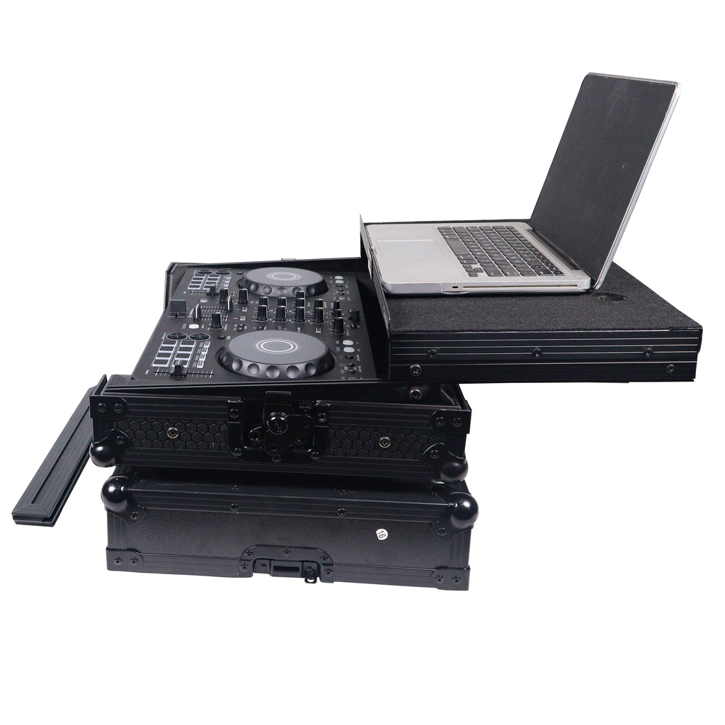 ATA Flight Road Case For Pioneer DDJ-FLX4 DDJ-SB3 DDJ-400 DJ Controller with Laptop Shelf - Black Finish