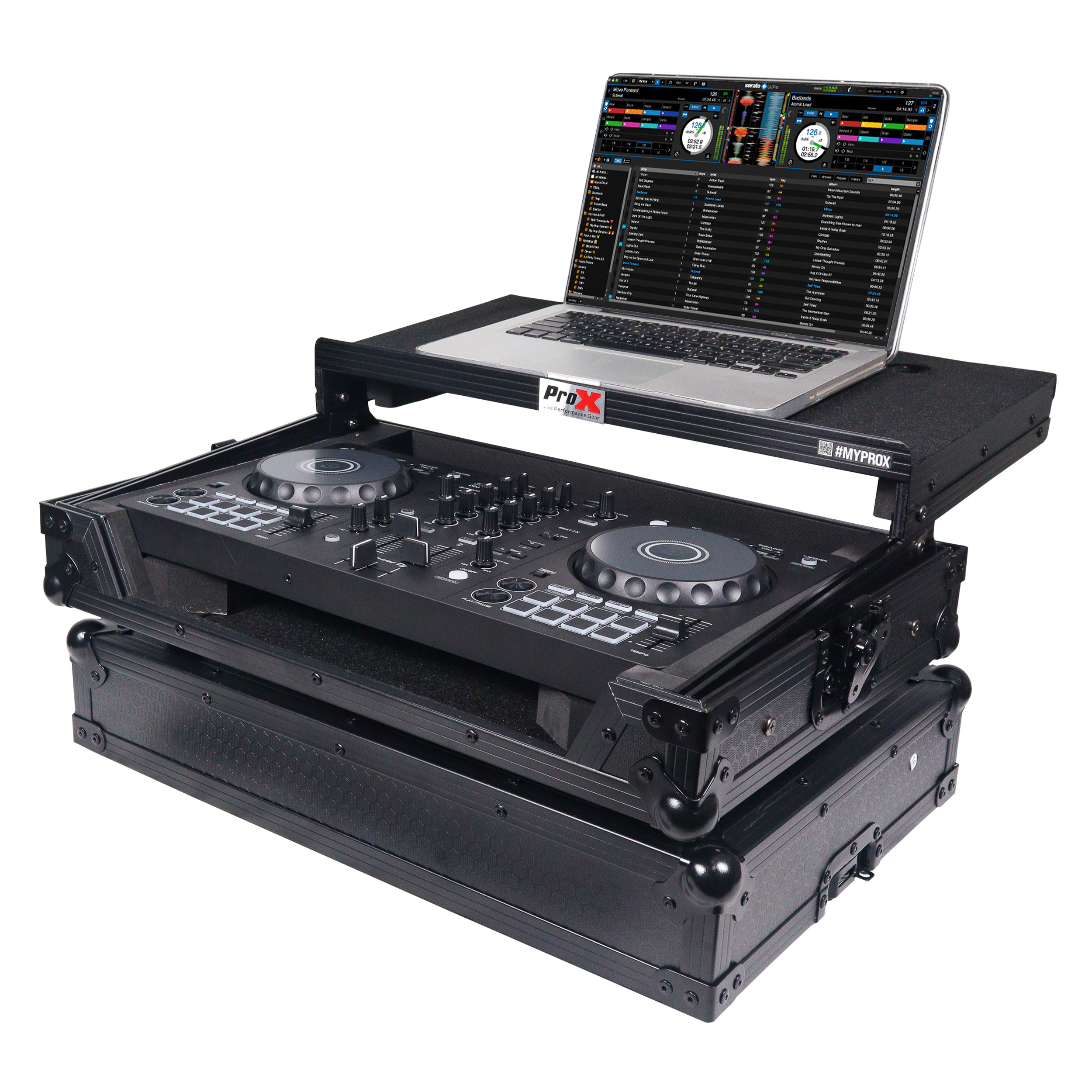 ATA Flight Road Case For Pioneer DDJ-FLX4 DDJ-SB3 DDJ-400 DJ Controller with Laptop Shelf - Black Finish
