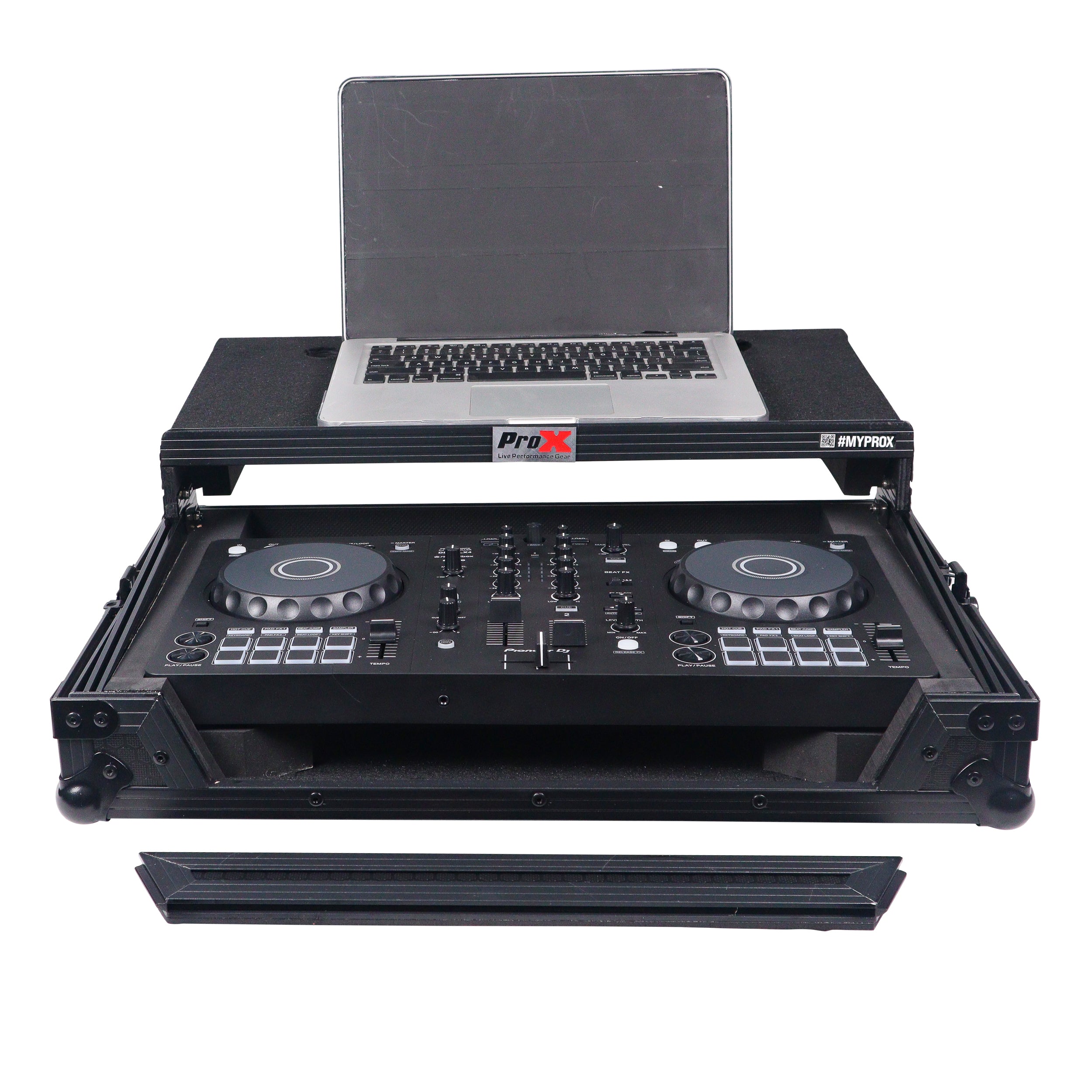 ATA Flight Road Case For Pioneer DDJ-FLX4 DDJ-SB3 DDJ-400 DJ Controller with Laptop Shelf - Black Finish