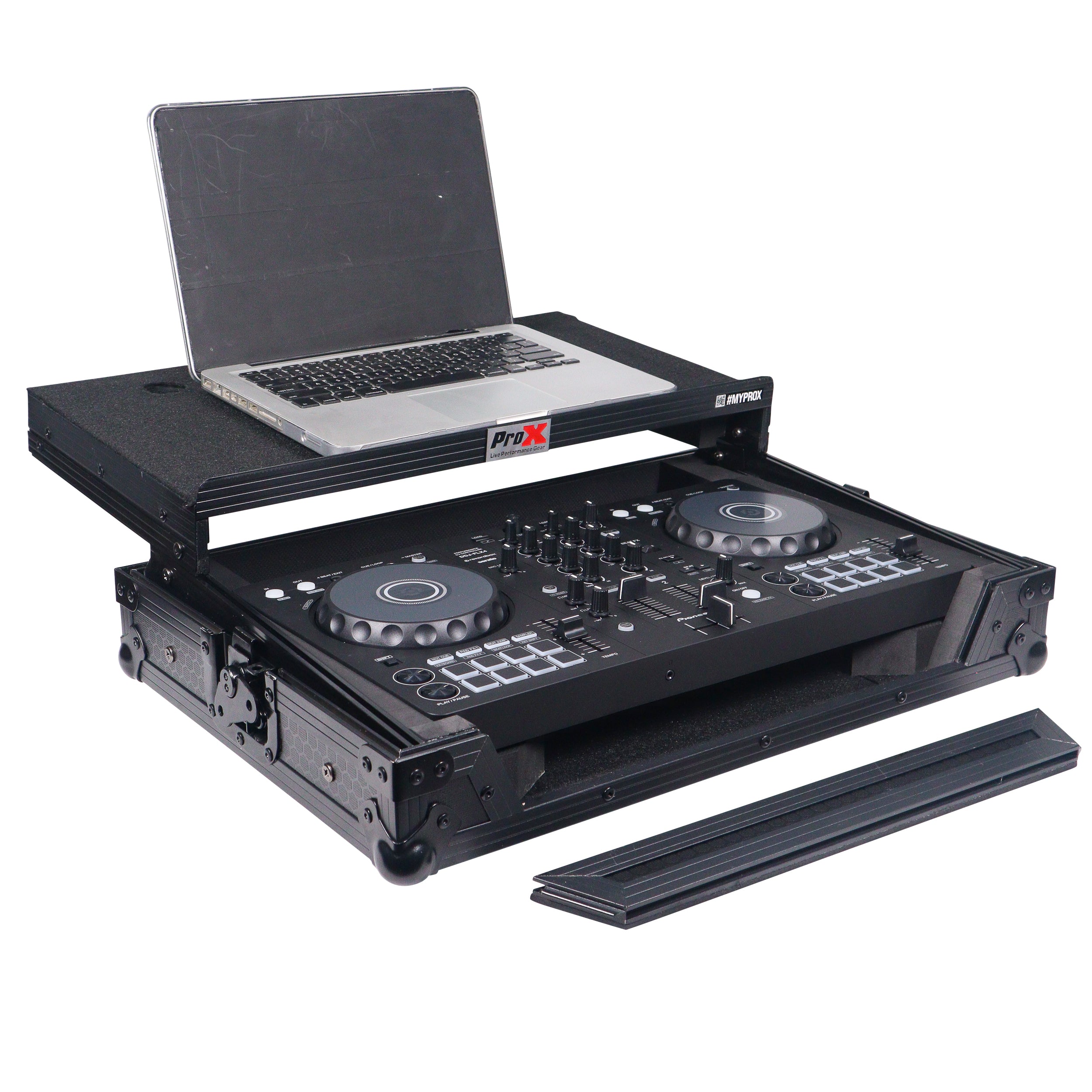 ATA Flight Road Case For Pioneer DDJ-FLX4 DDJ-SB3 DDJ-400 DJ Controller with Laptop Shelf - Black Finish