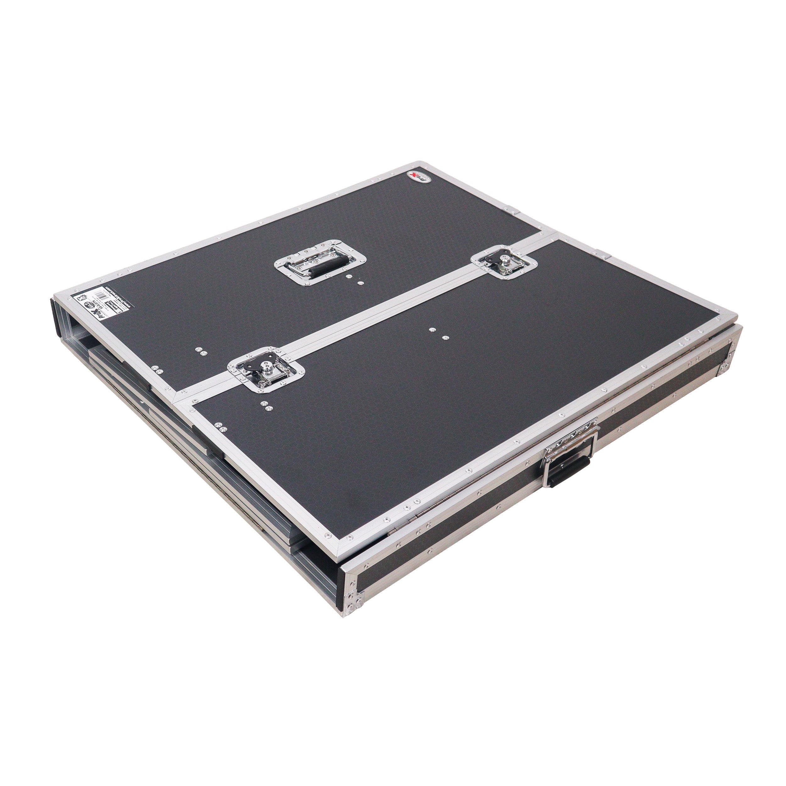 Transformer Flight Case Style Folding DJ Table and Workstation with Smooth Rolling Wheels
