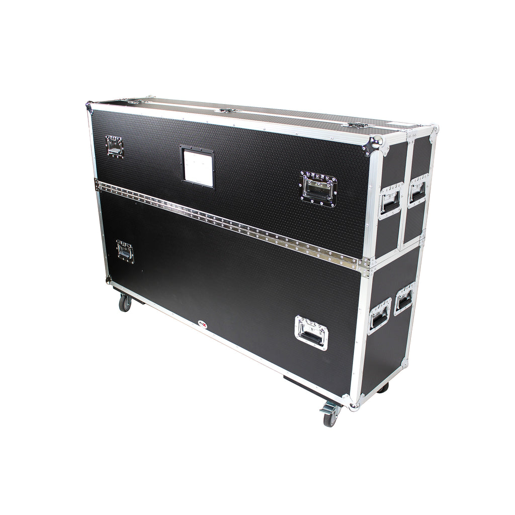 Universal Case For Flat Panel Monitor LED-LCD-Plasma TV Dual 70" to 85" Adjustable Flight Case W-4" Casters