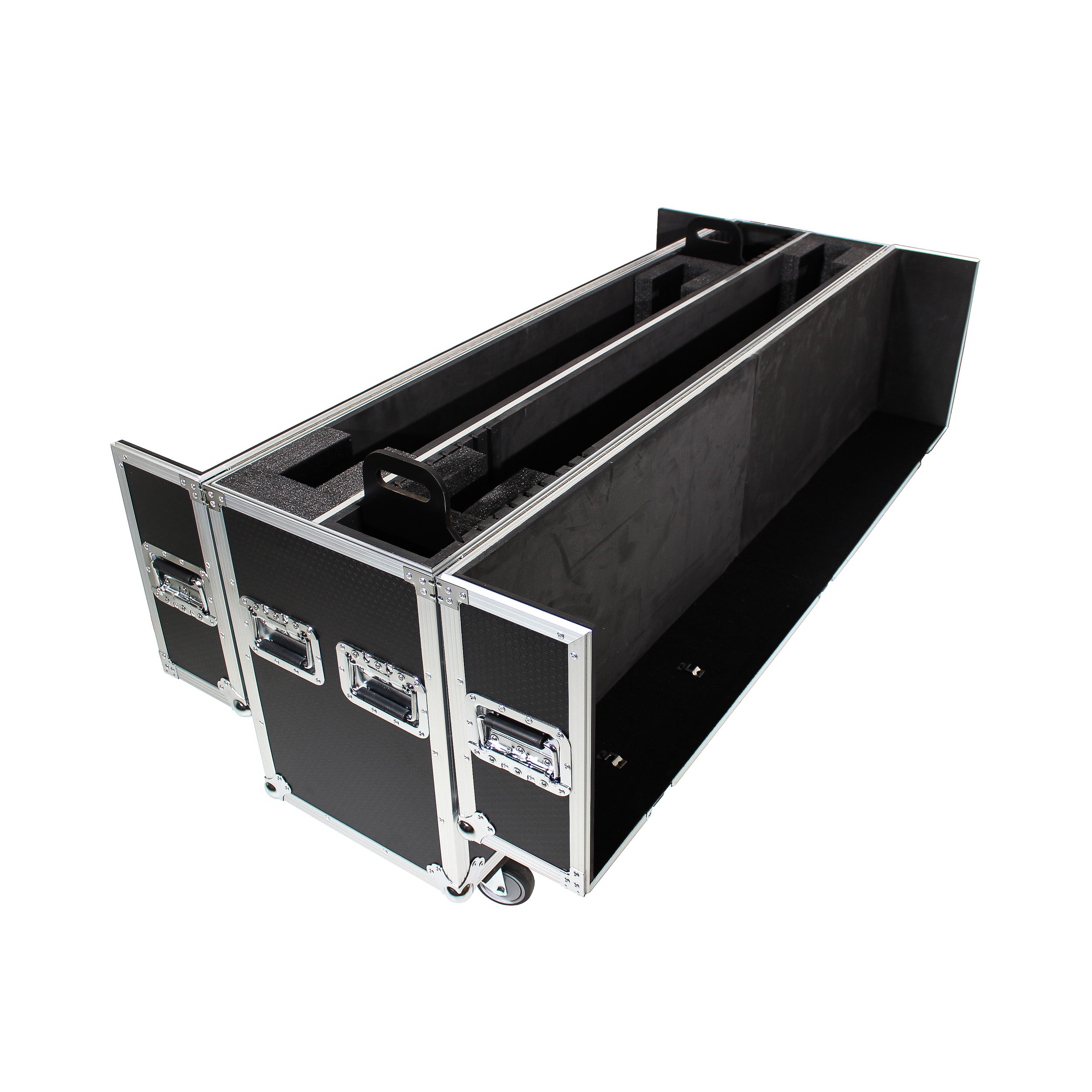Universal Case For Flat Panel Monitor LED-LCD-Plasma TV Dual 70" to 85" Adjustable Flight Case W-4" Casters