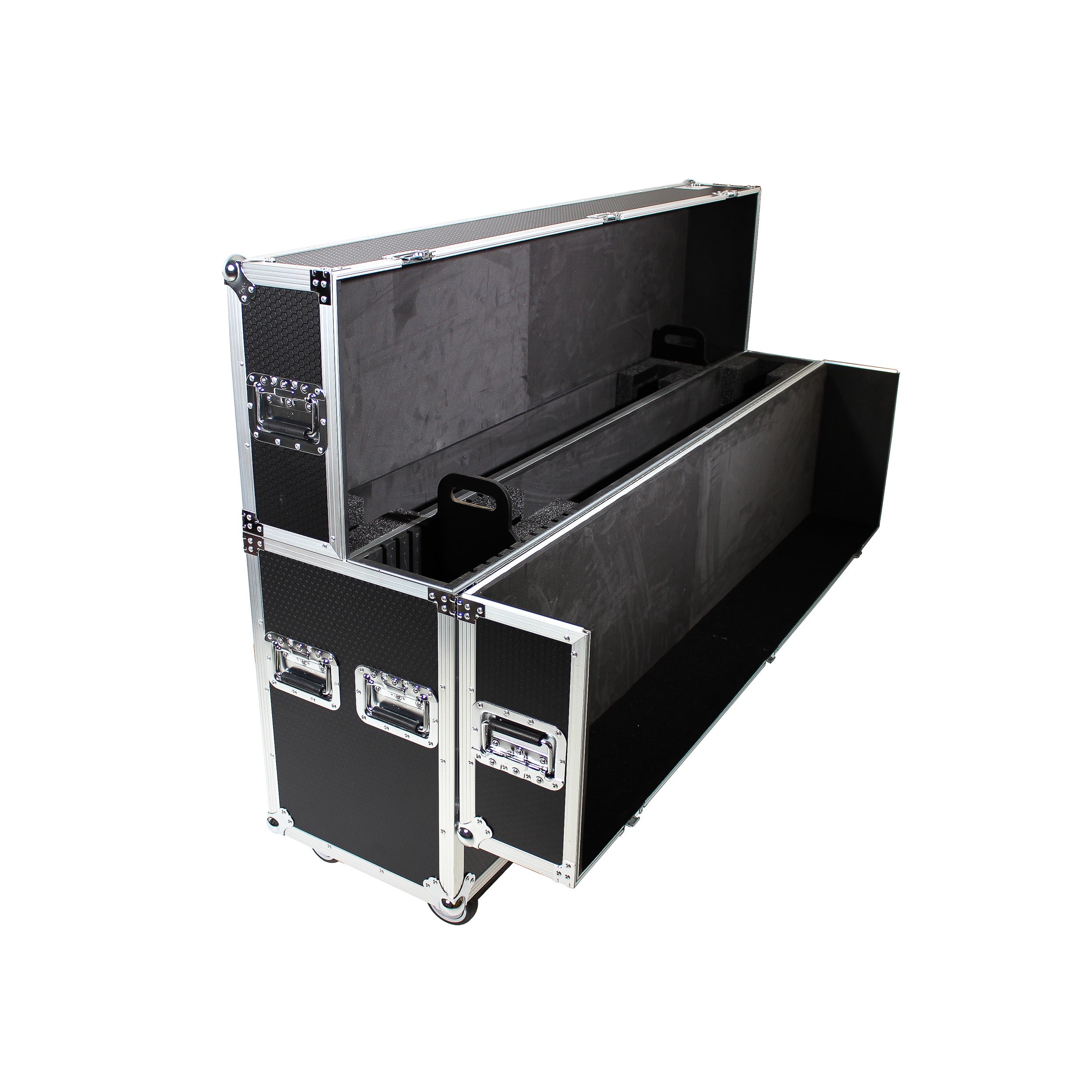 Universal Case For Flat Panel Monitor LED-LCD-Plasma TV Dual 70" to 85" Adjustable Flight Case W-4" Casters
