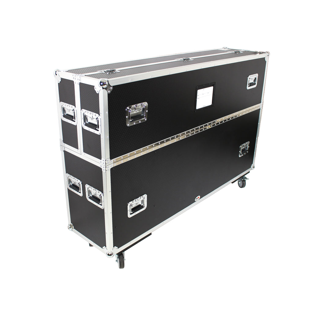 Universal Case For Flat Panel Monitor LED-LCD-Plasma TV Dual 70" to 85" Adjustable Flight Case W-4" Casters