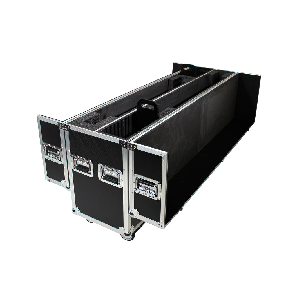 Universal Case For Flat Panel Monitor LED-LCD-Plasma TV Dual 70" to 85" Adjustable Flight Case W-4" Casters