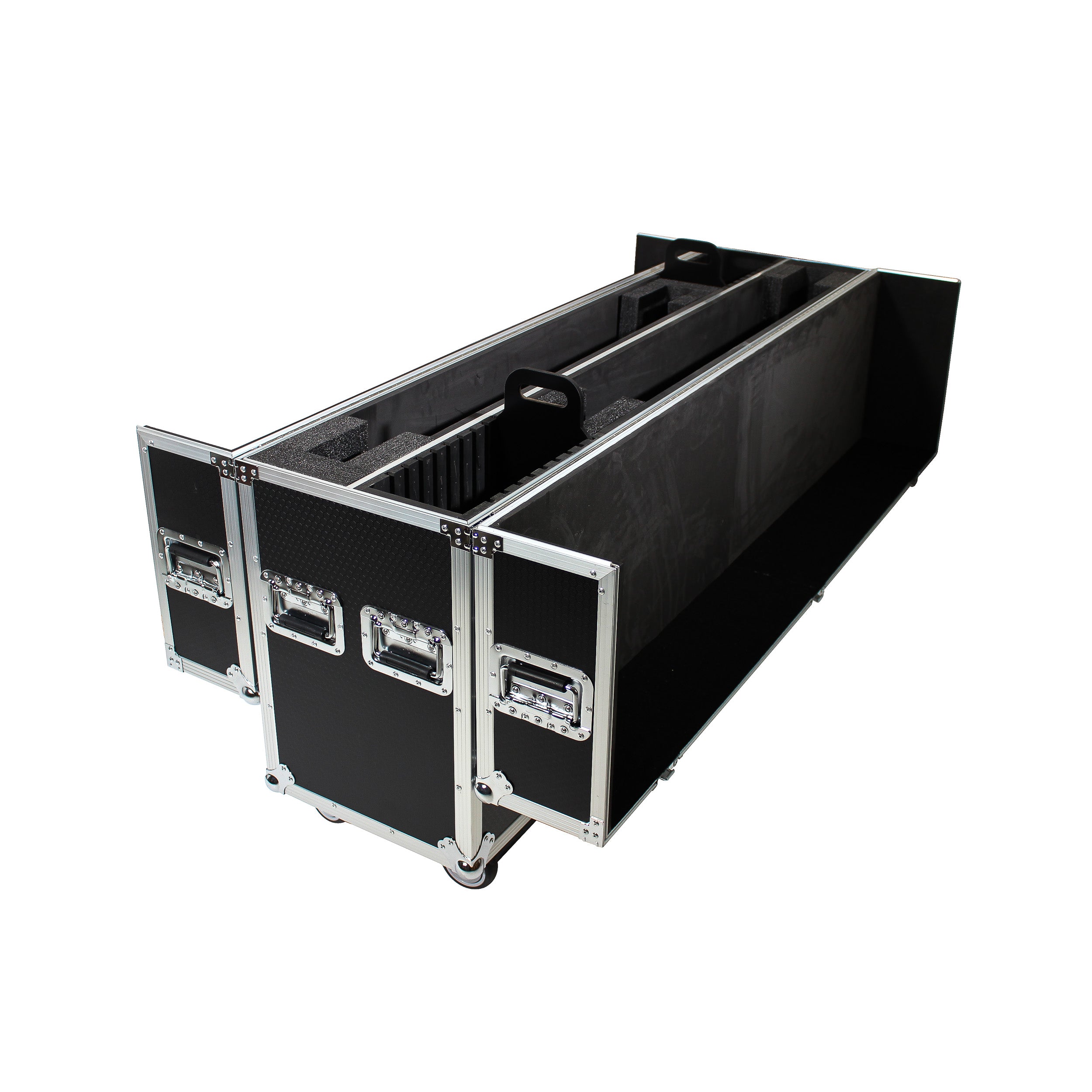 Universal Case For Flat Panel Monitor LED-LCD-Plasma TV Dual 70" to 85" Adjustable Flight Case W-4" Casters