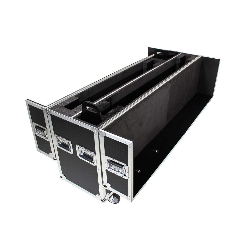 Universal Case For Flat Panel Monitor LED LCD TV Dual 70" to 90" Adjustable Flight Case W-4" Casters