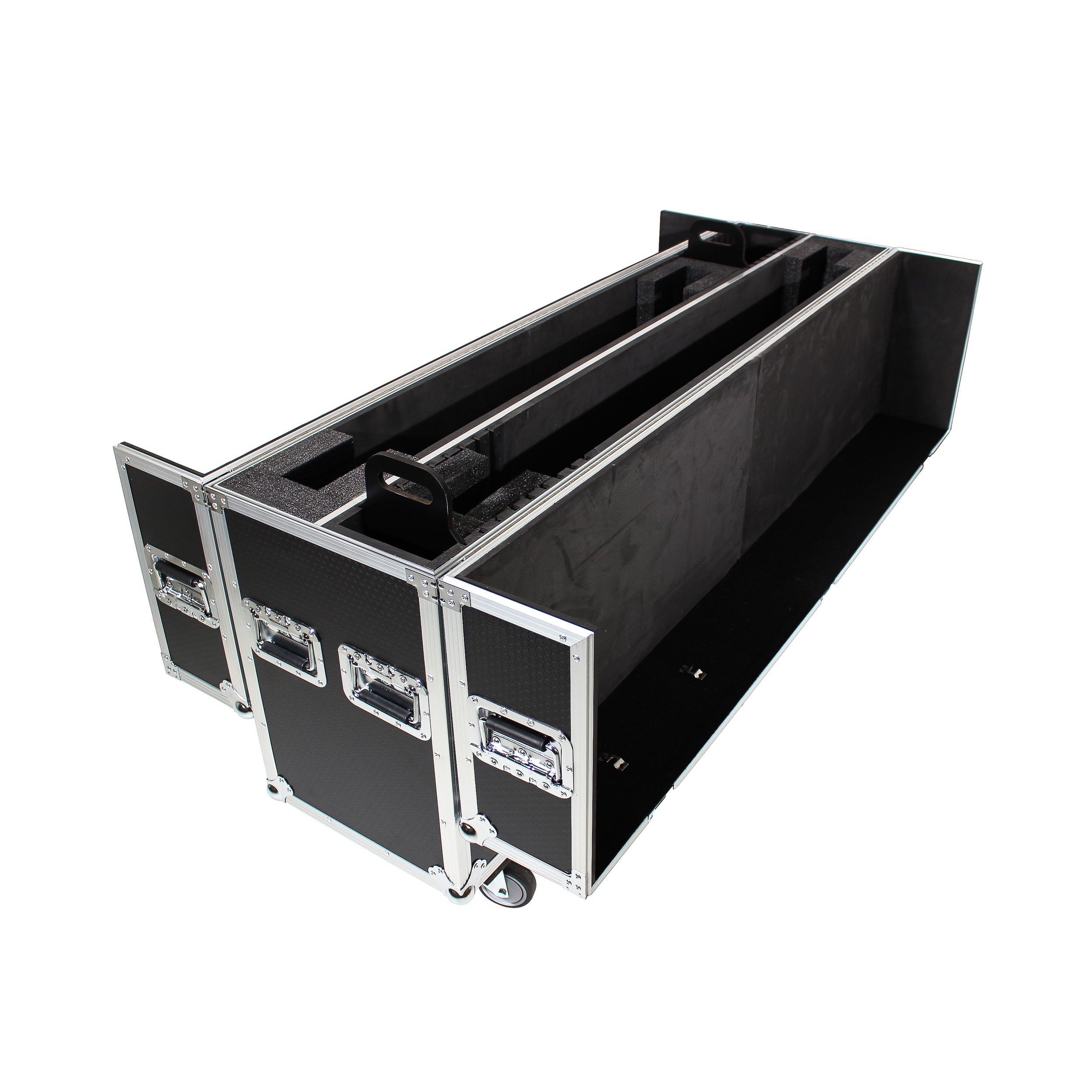 Universal Case For Flat Panel Monitor LED LCD TV Dual 70" to 90" Adjustable Flight Case W-4" Casters
