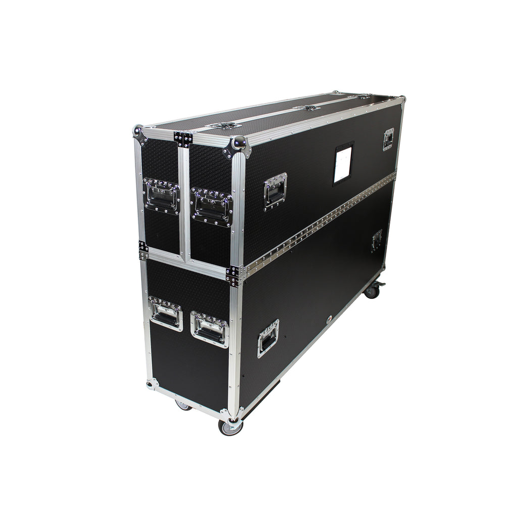 Universal Case For Flat Panel Monitor LED LCD TV Dual 70" to 90" Adjustable Flight Case W-4" Casters