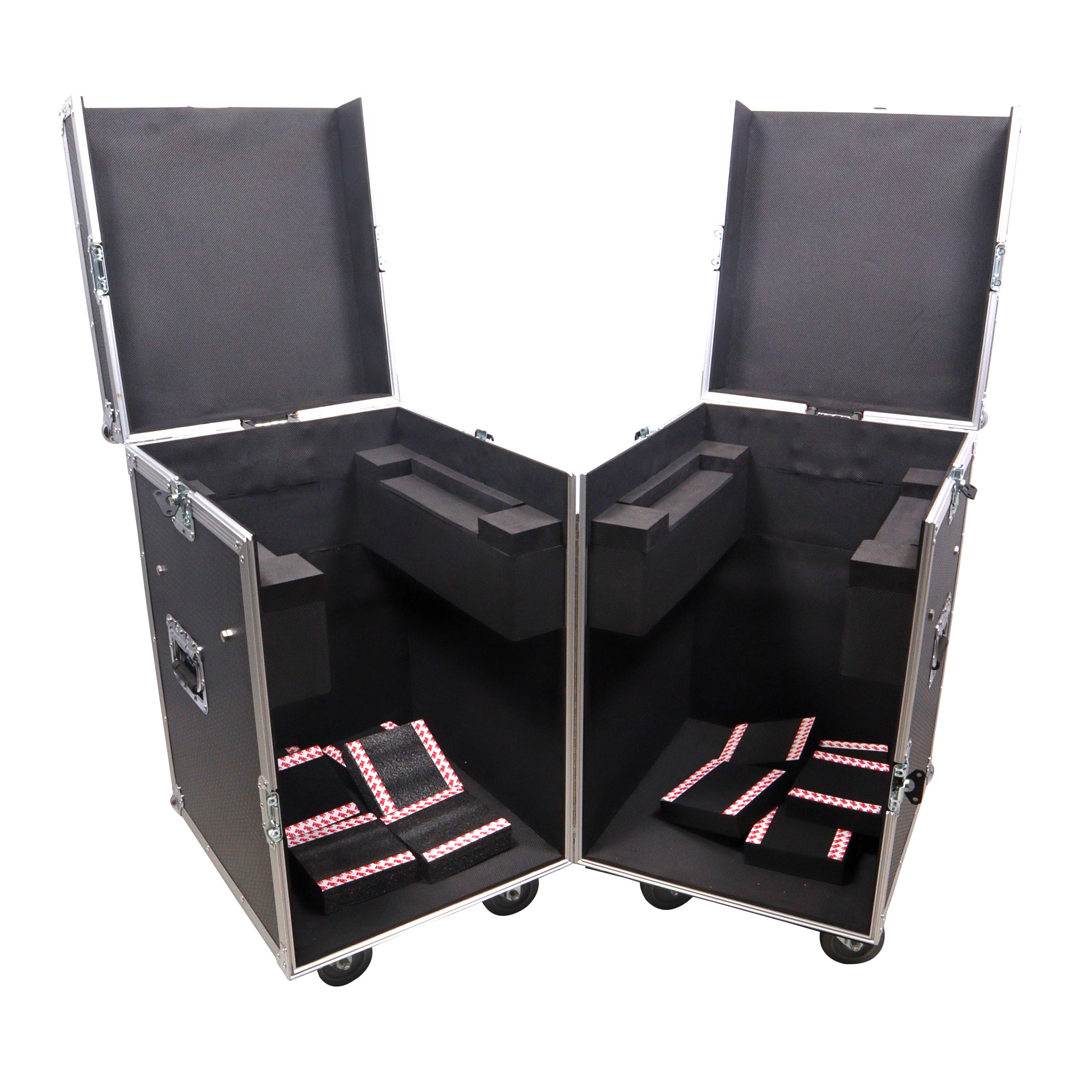 ATA Flight Style Road Case for (2) Moving Head Lighting Fixtures with (6) 4 inch Casters