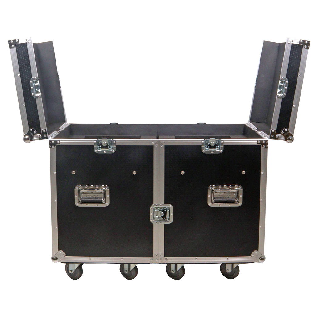 ATA Flight Style Road Case for (2) Moving Head Lighting Fixtures with (6) 4 inch Casters