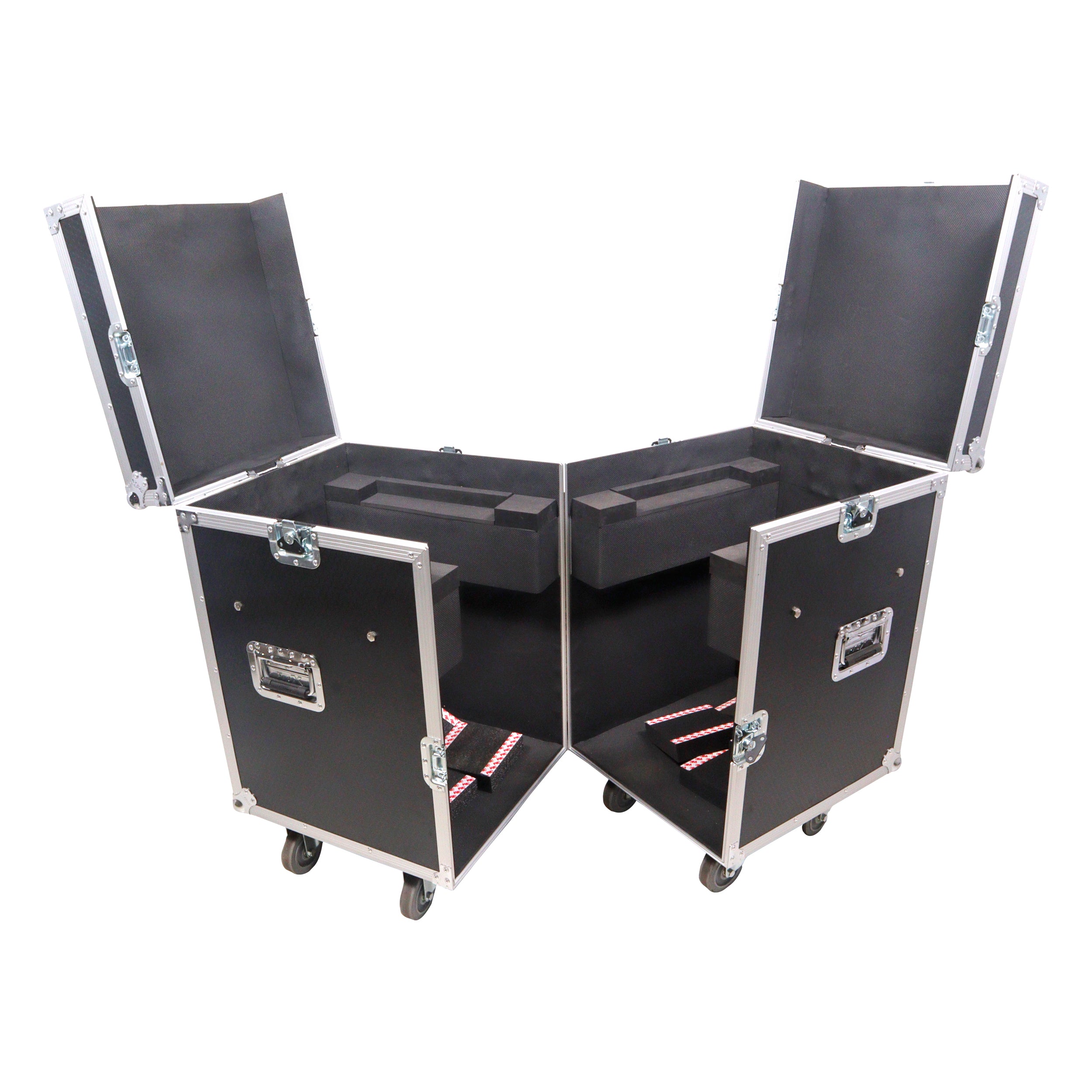 ATA Flight Style Road Case for (2) Moving Head Lighting Fixtures with (6) 4 inch Casters