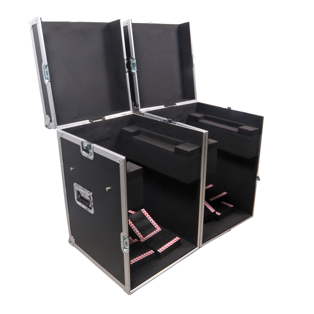 ATA Flight Style Road Case for (2) Moving Head Lighting Fixtures with (6) 4 inch Casters