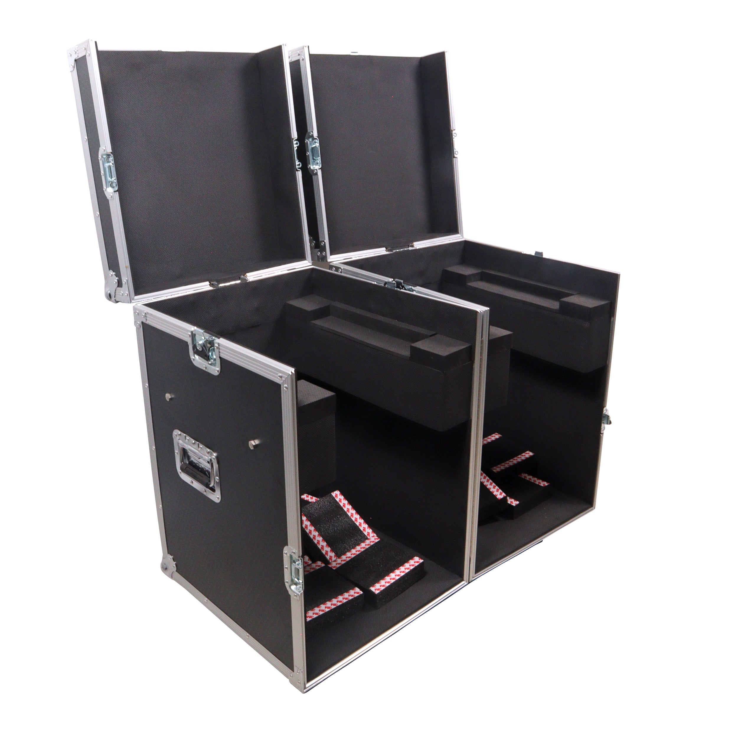 ATA Flight Style Road Case for (2) Moving Head Lighting Fixtures with (6) 4 inch Casters