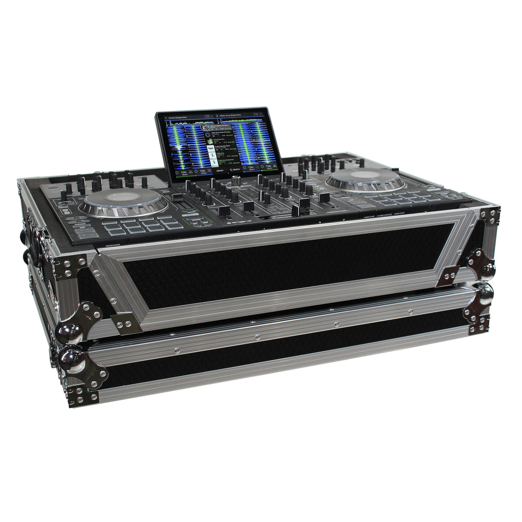ATA Flight Case For Denon PRIME 4 DJ Controller with 1U Rack Space and Wheels