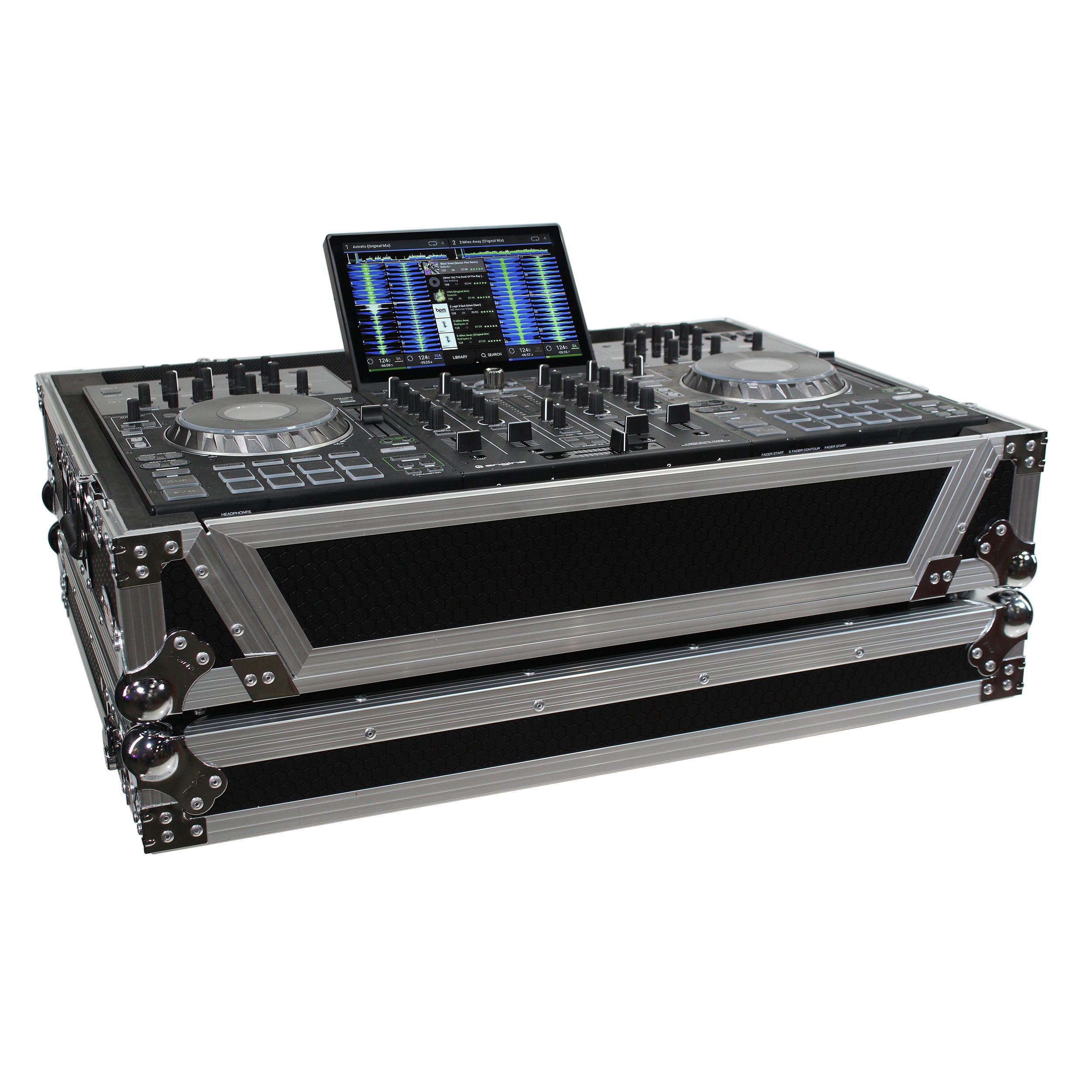 ATA Flight Case For Denon PRIME 4 DJ Controller with 1U Rack Space and Wheels