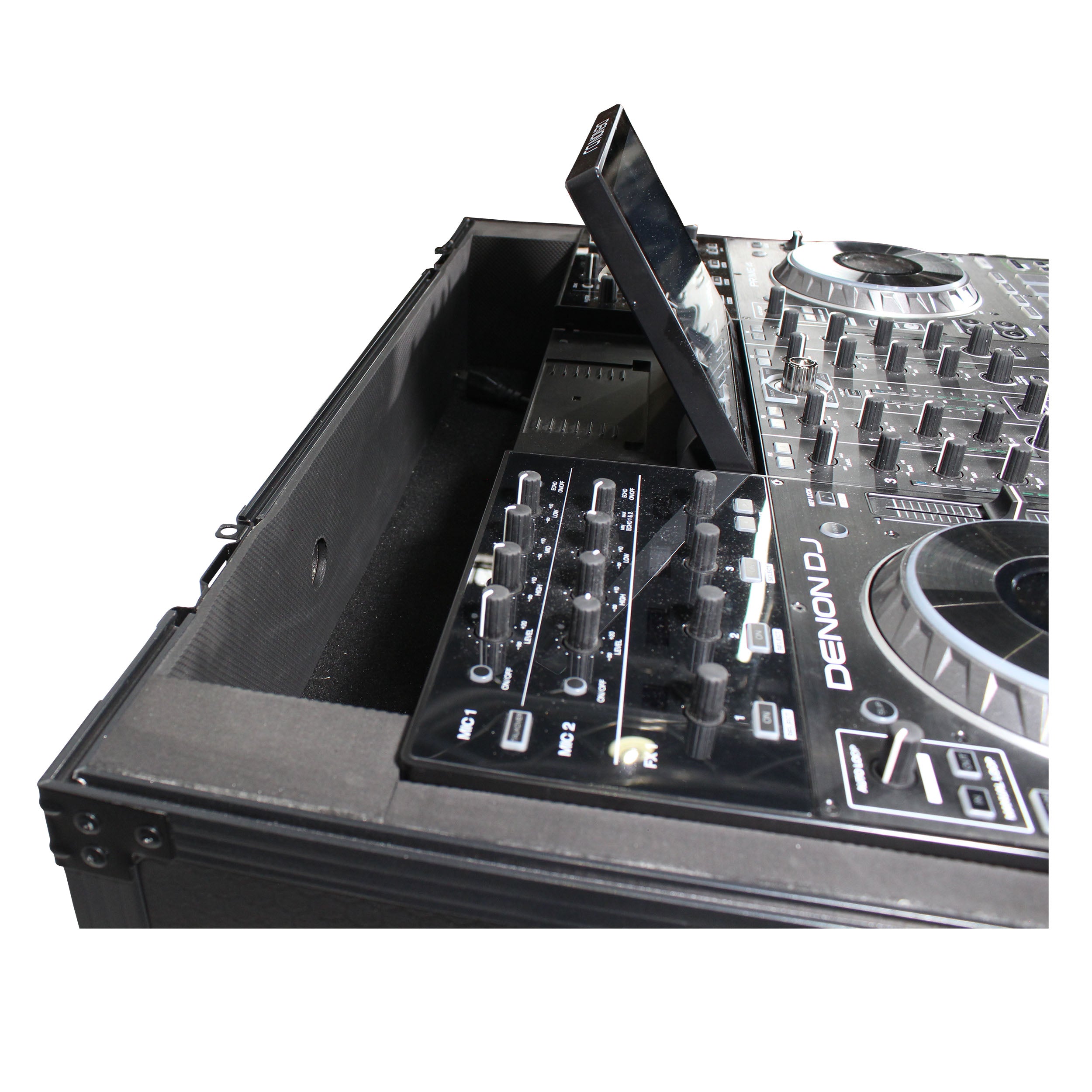 ATA Flight Case For Pioneer PRIME 4 MK2 DJ Controller with 1U Rack Space and Wheels