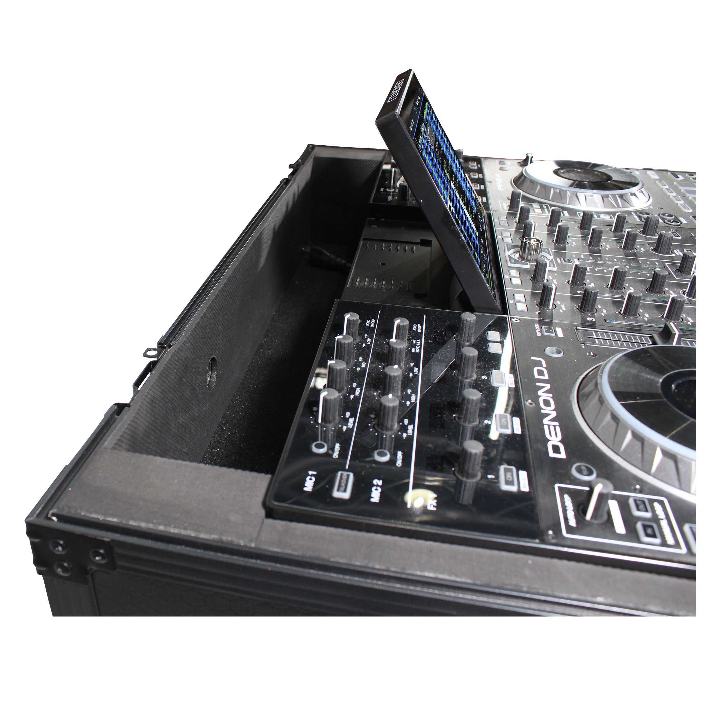 ATA Flight Case For Pioneer PRIME 4 MK2 DJ Controller with 1U Rack Space and Wheels