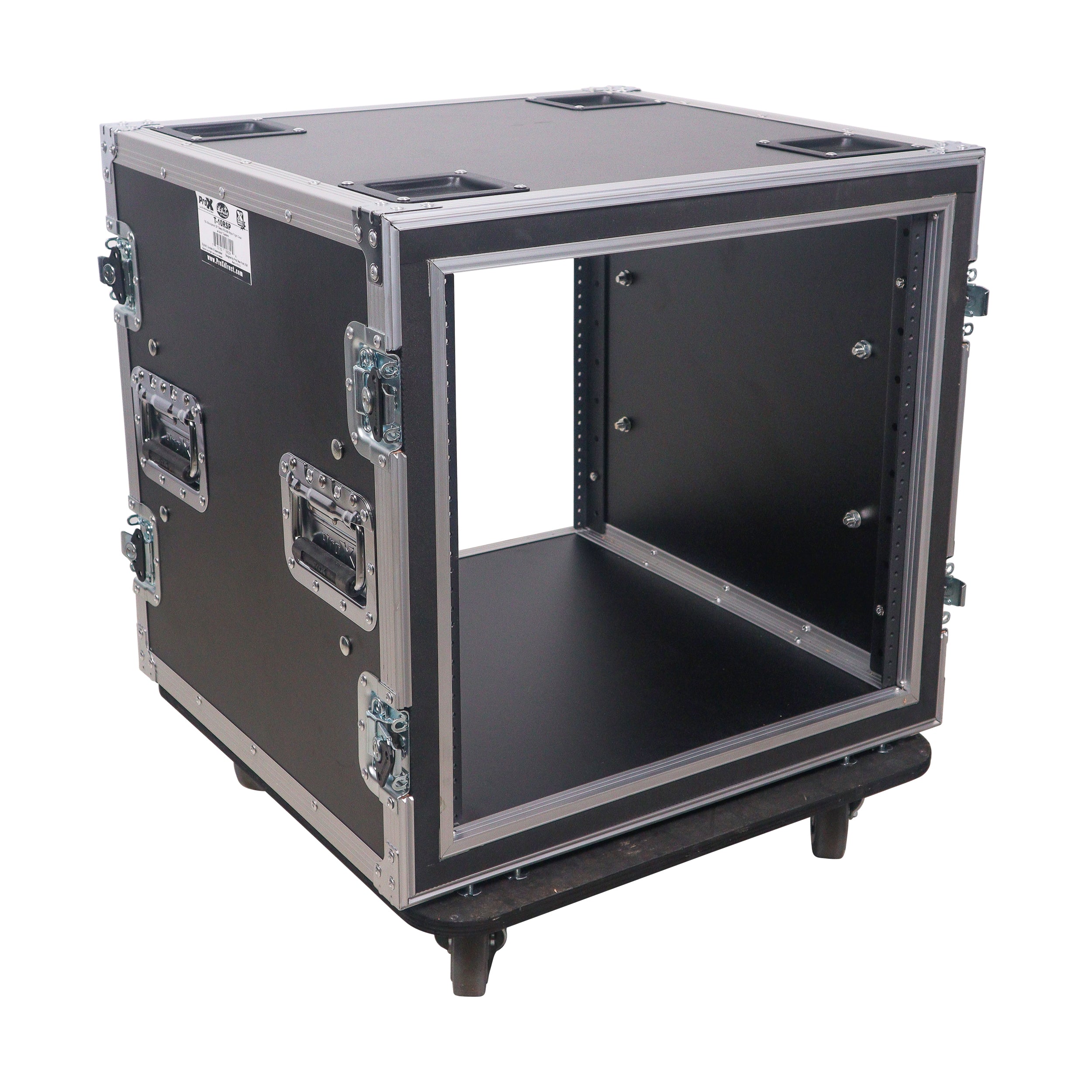 ATA Style 10U Space Shockproof Amp Rack Mount Case 20 inch Depth with Caster Wheels