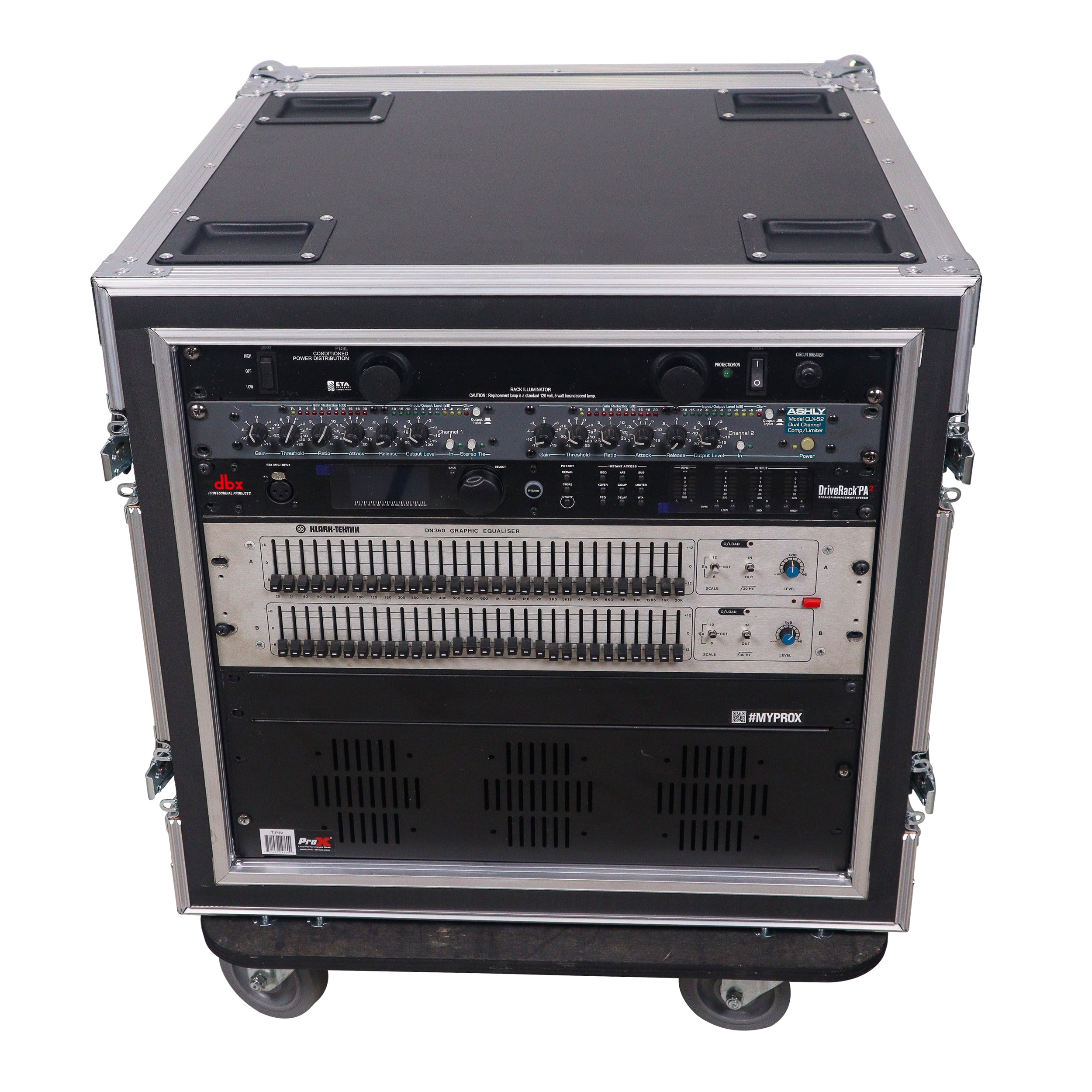 ATA Style 10U Space Shockproof Amp Rack Mount Case 20 inch Depth with Caster Wheels