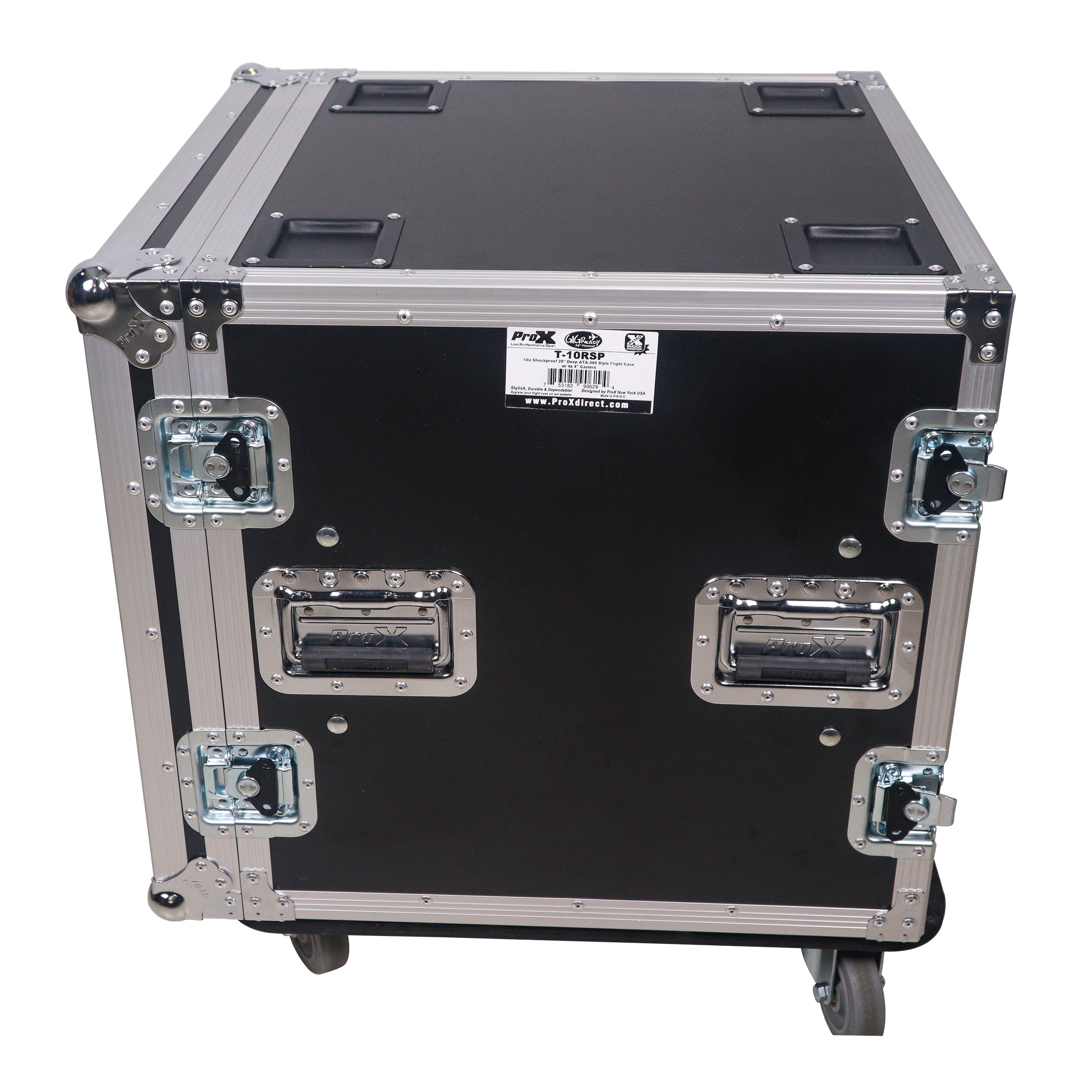 ATA Style 10U Space Shockproof Amp Rack Mount Case 20 inch Depth with Caster Wheels