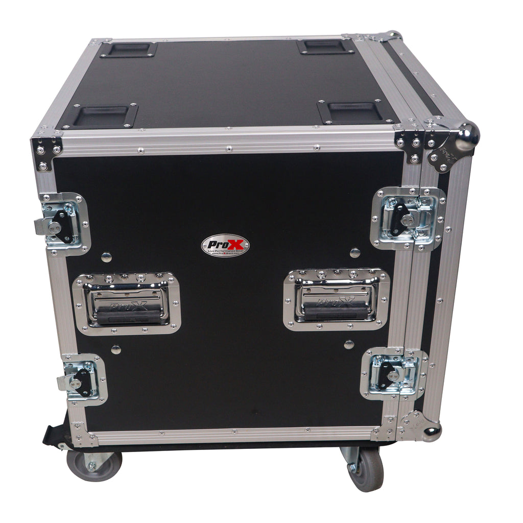 ATA Style 10U Space Shockproof Amp Rack Mount Case 20 inch Depth with Caster Wheels