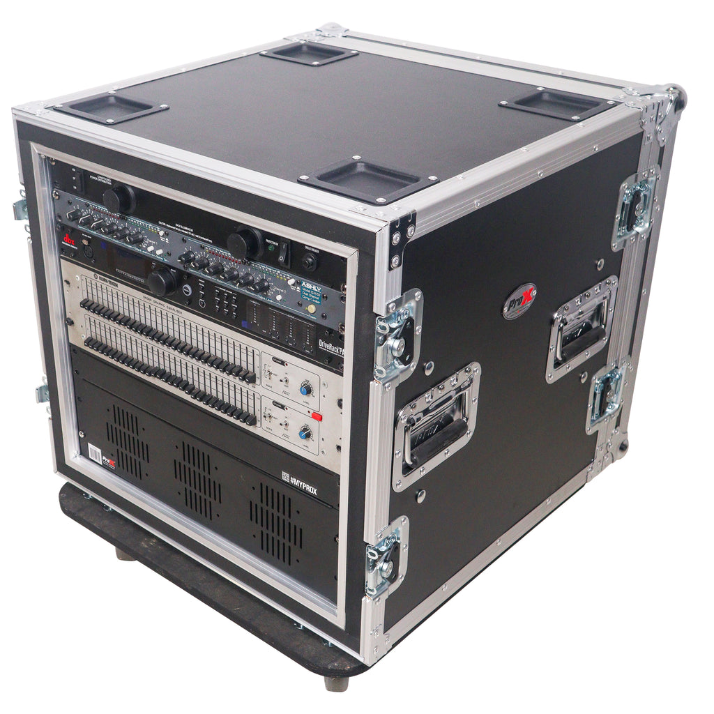 ATA Style 10U Space Shockproof Amp Rack Mount Case 20 inch Depth with Caster Wheels