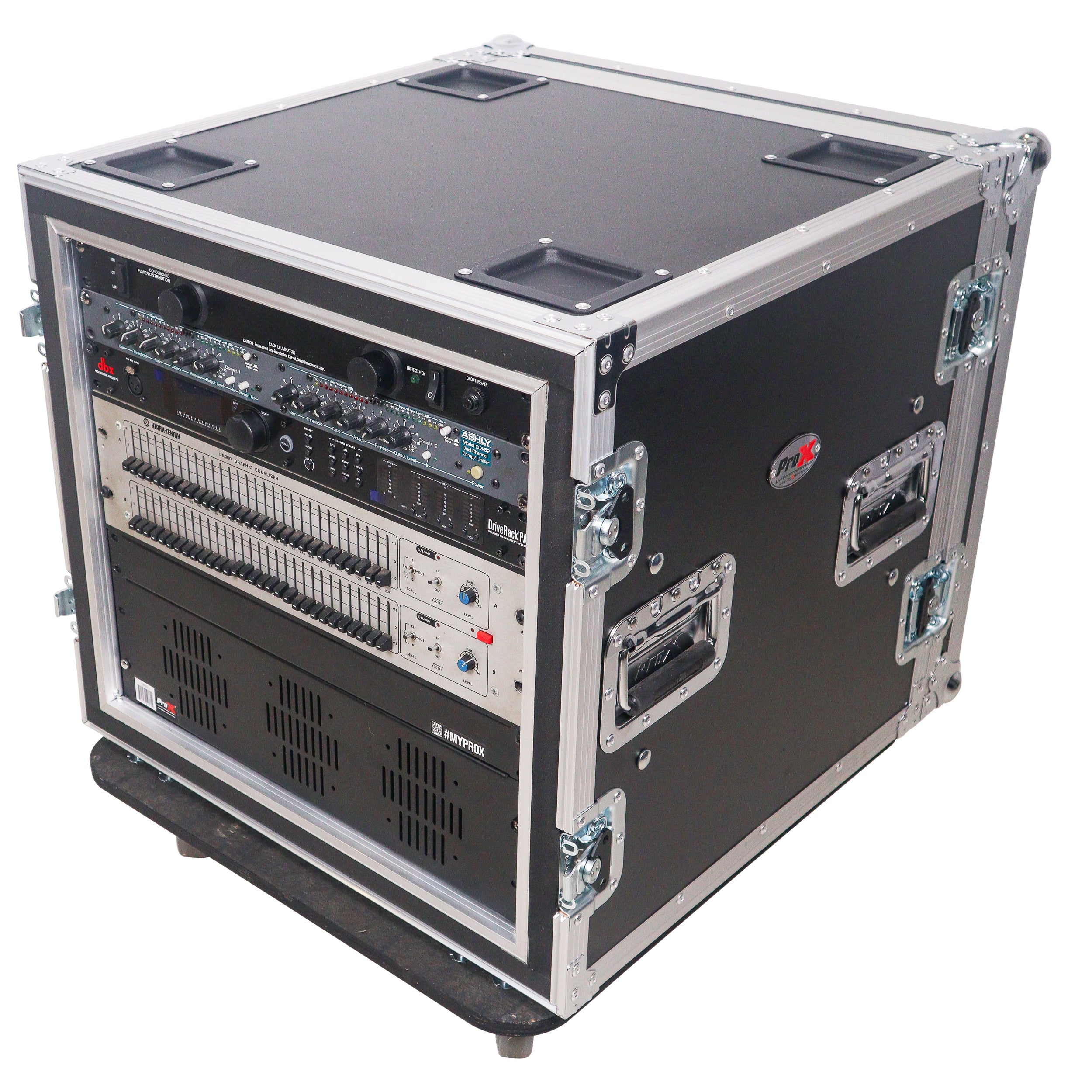 ATA Style 10U Space Shockproof Amp Rack Mount Case 20 inch Depth with Caster Wheels
