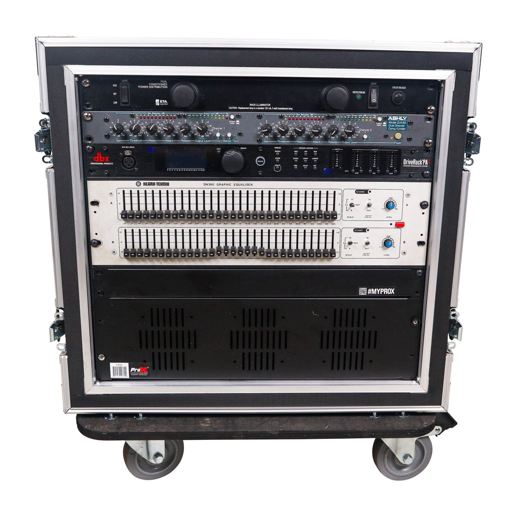 ATA Style 10U Space Shockproof Amp Rack Mount Case 20 inch Depth with Caster Wheels